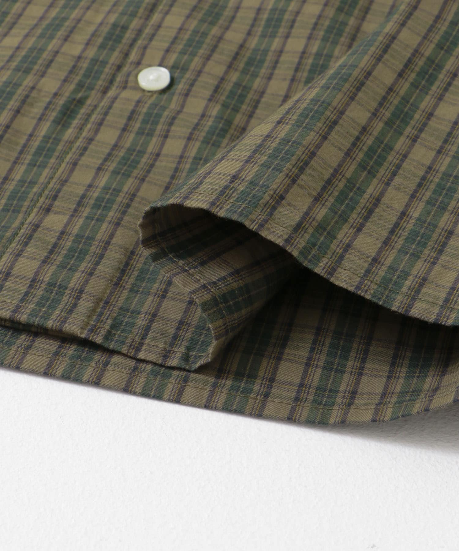 ARCH&LINE　COTTON CHECK BUTTON DOWN SHIRTS 45 BEIGE S