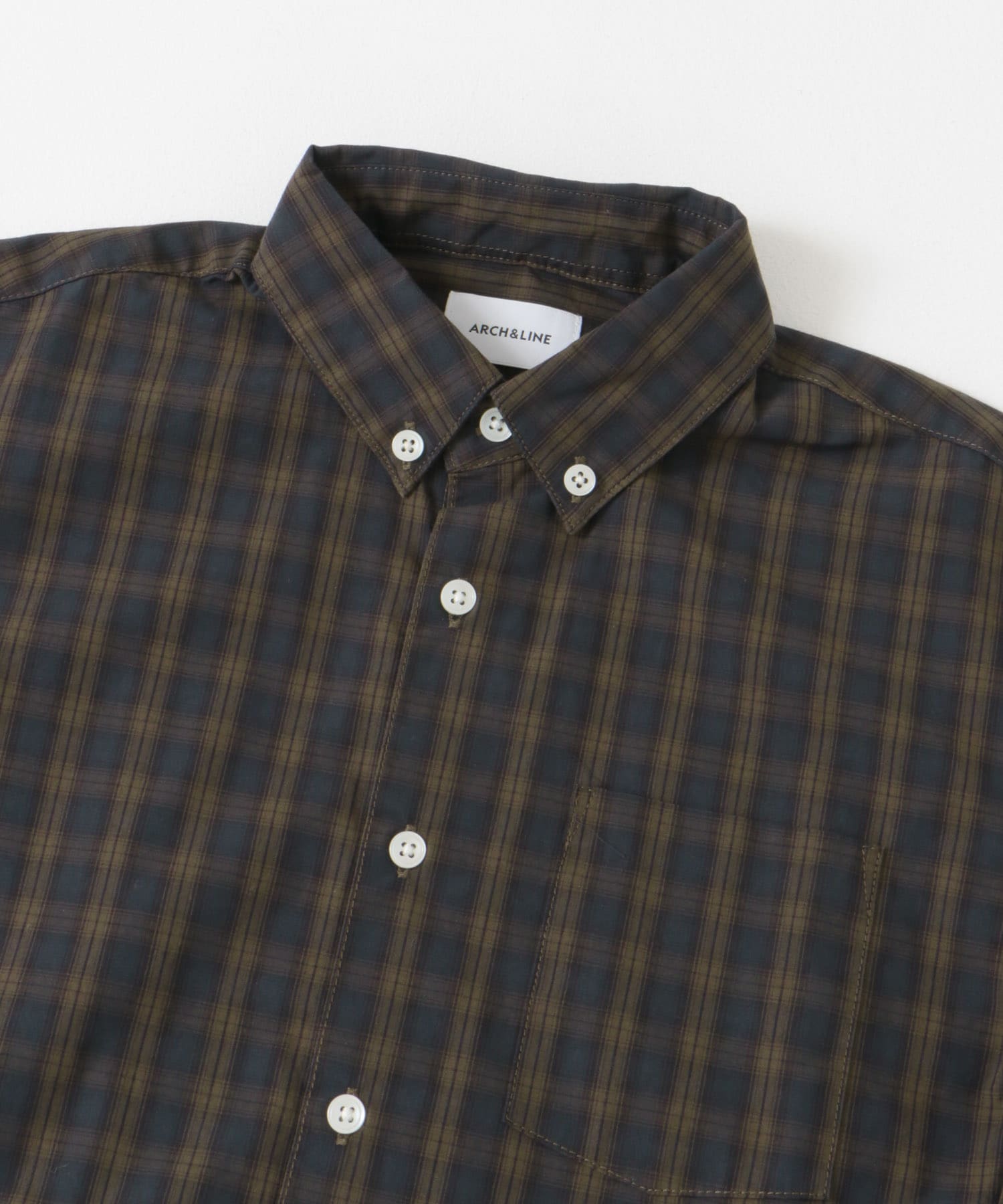 ARCH&LINE　COTTON CHECK BUTTON DOWN SHIRTS 69 NAVY S