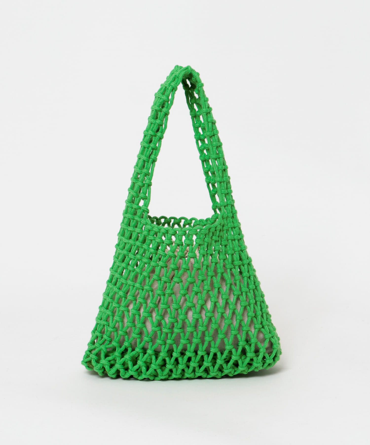 EARTH MADE　COTTON MACRAME MINI TOTE GREEN FREE