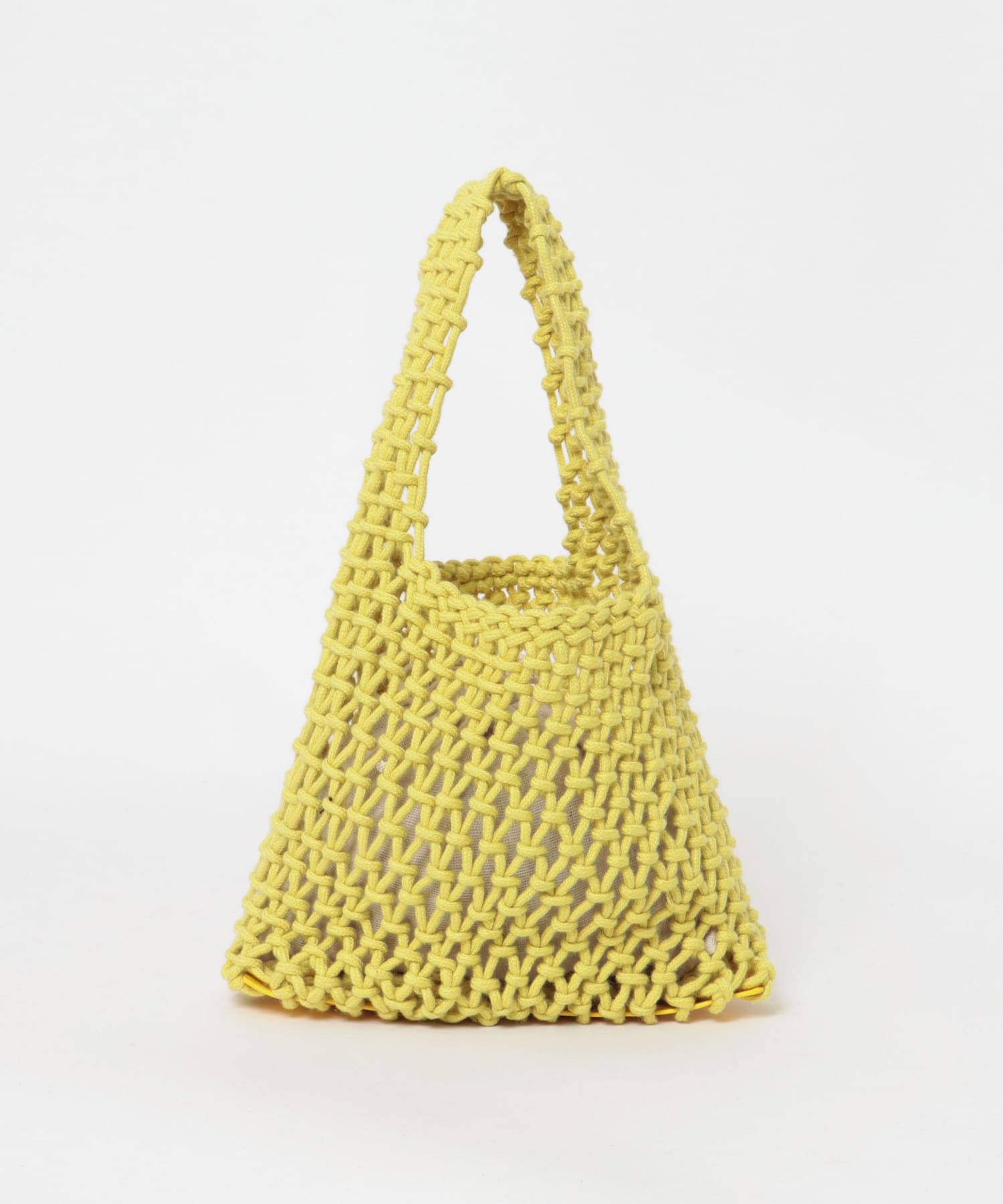 EARTH MADE　COTTON MACRAME MINI TOTE YELLOW FREE