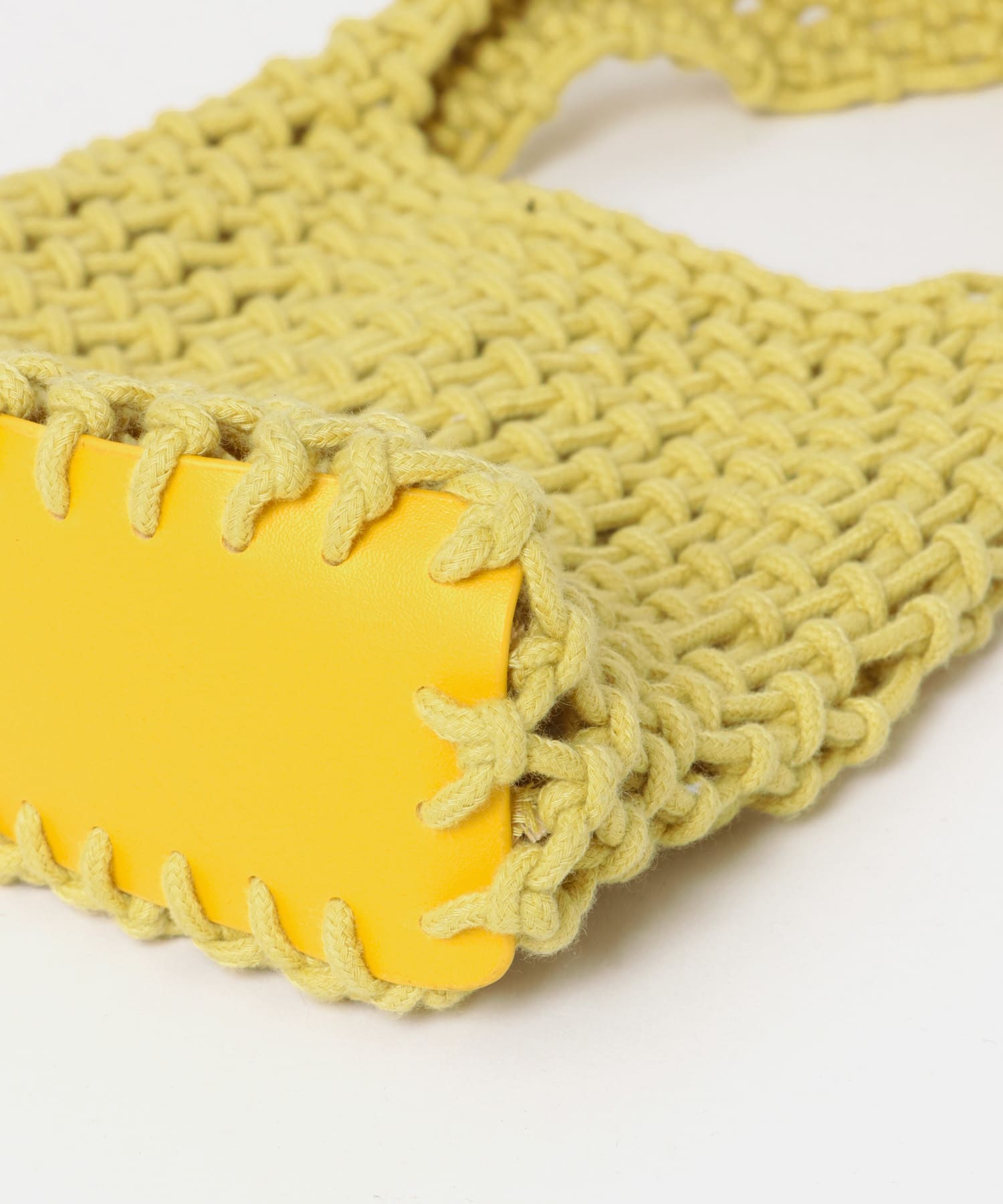 EARTH MADE　COTTON MACRAME MINI TOTE YELLOW FREE
