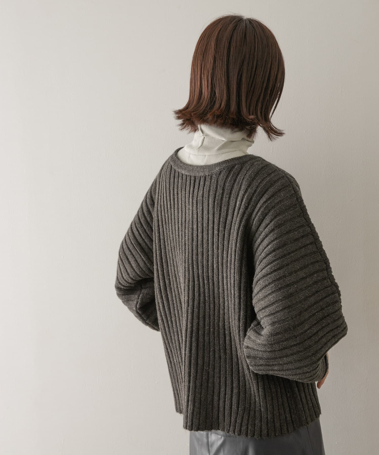 Audrey and John Wad　2WAYネックロングプルオーバー c.gry FREE