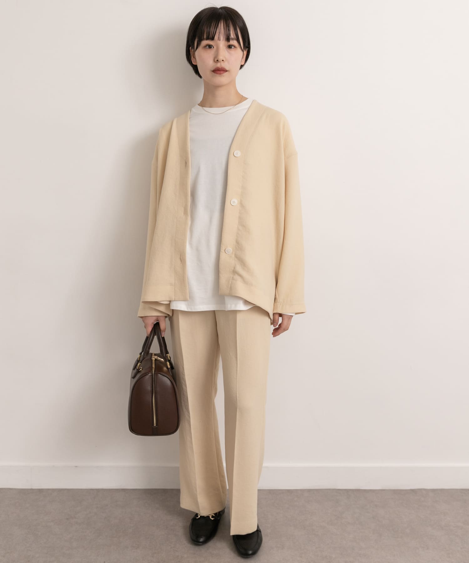 Audrey and John Wad　セミフレアイージーパンツ egg S
