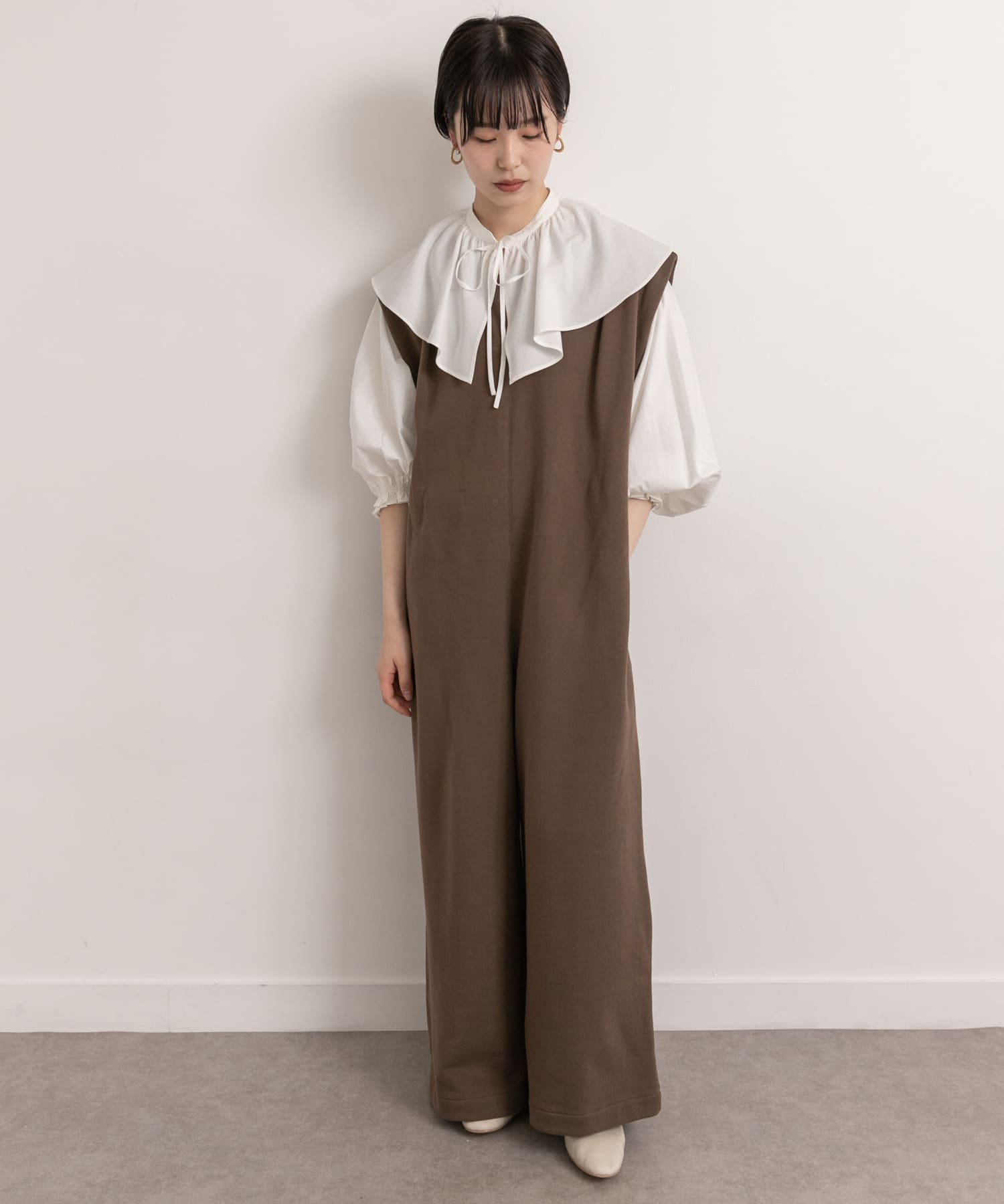 Audrey and John Wad　キーネックノースリーブサロペット d.brn FREE
