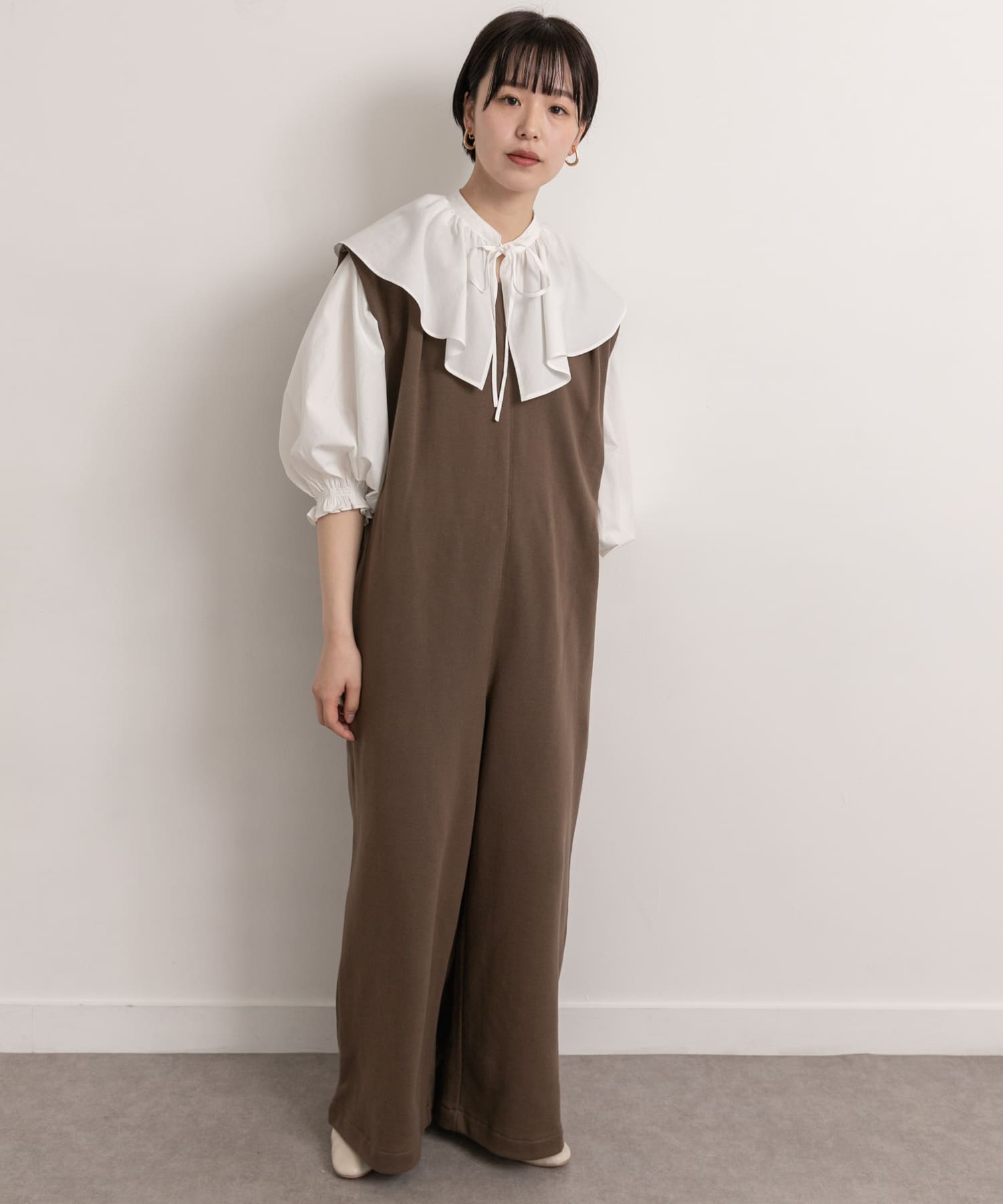 Audrey and John Wad　キーネックノースリーブサロペット d.brn FREE