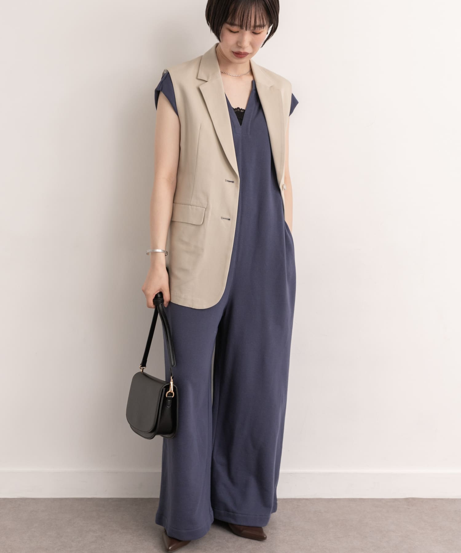 Audrey and John Wad　キーネックノースリーブサロペット d.ble FREE