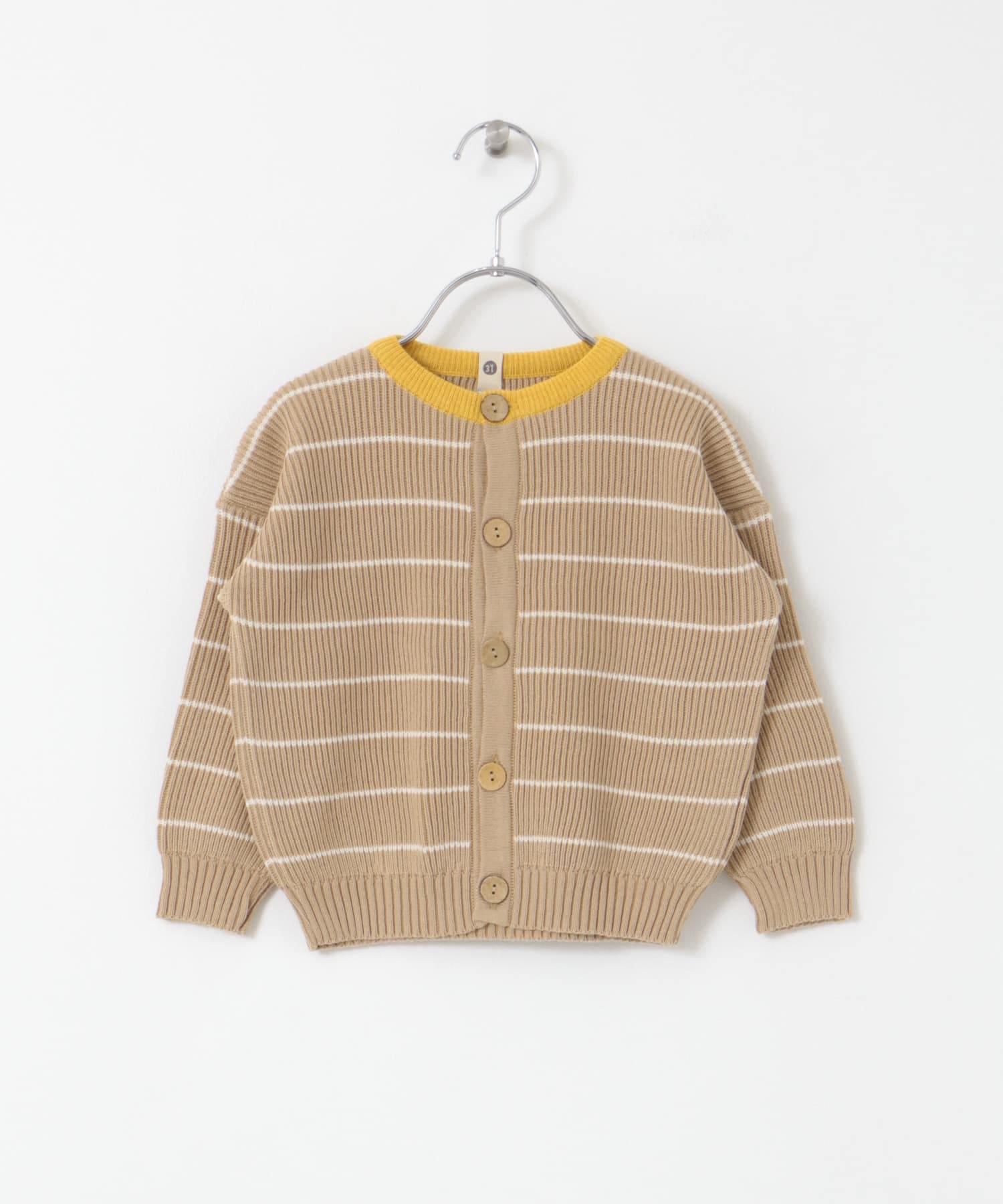 BaYiRi　SUNNY STRIPED CARDIGAN EARTH SAND 12M