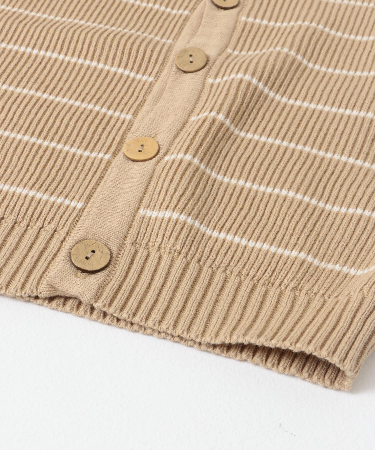 BaYiRi　SUNNY STRIPED CARDIGAN EARTH SAND 12M