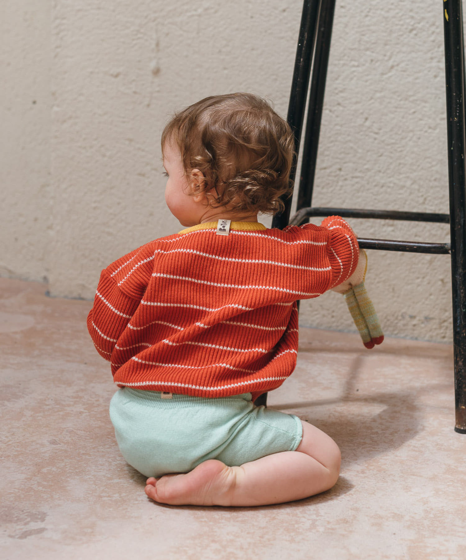 BaYiRi　SUNNY STRIPED CARDIGAN TORTOISERD 12M