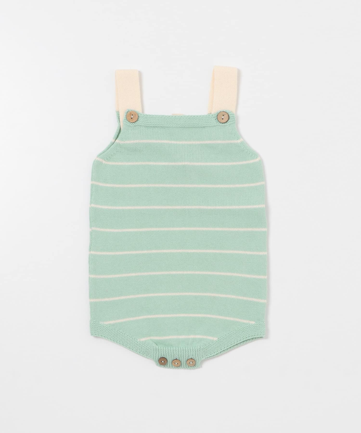 BaYiRi　SUNNY STRIPED ROMPER MOONLT GRN 6M