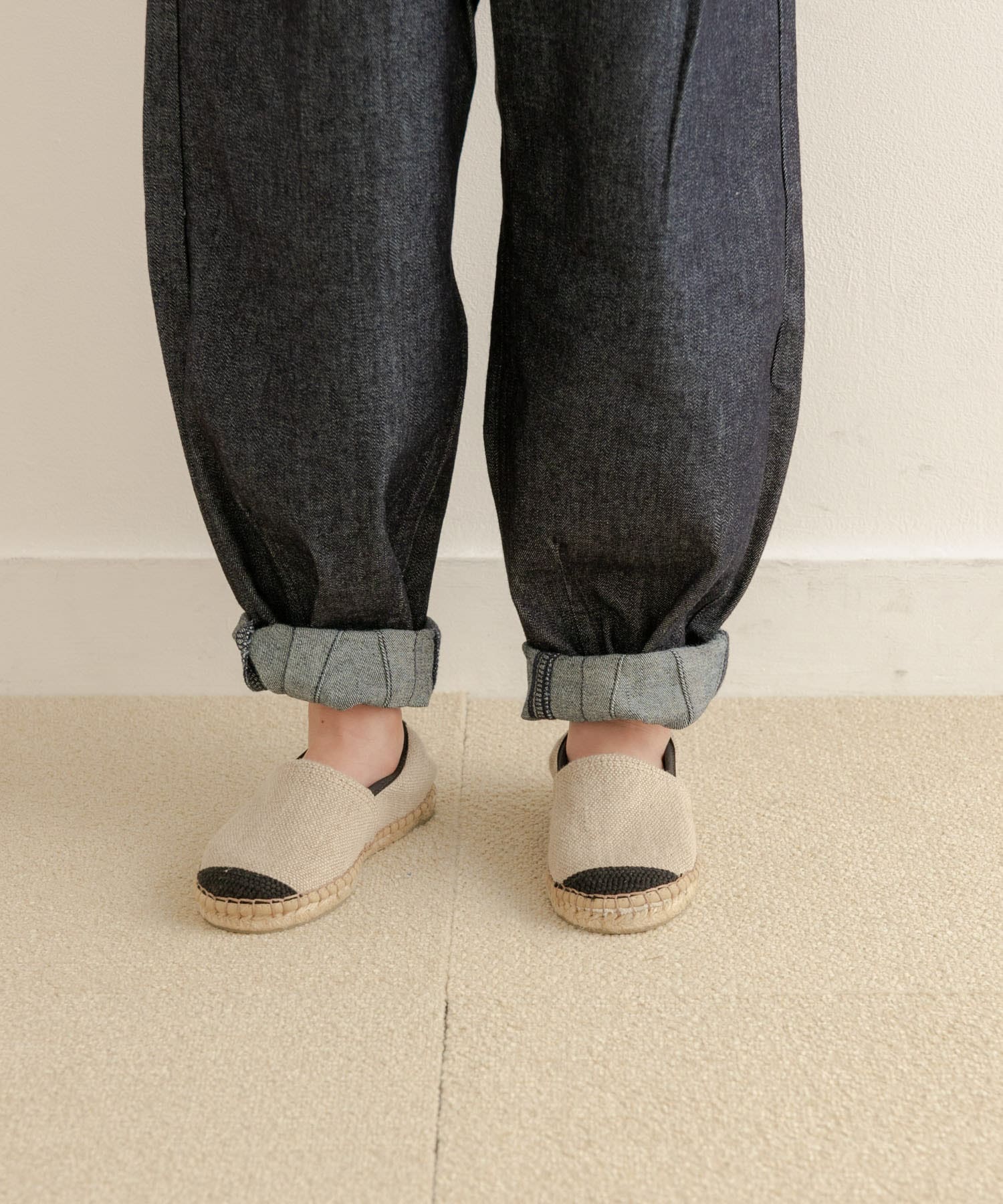 LA CADENA　LINEN SLIP ON ESPADRILLES NATURAL 25