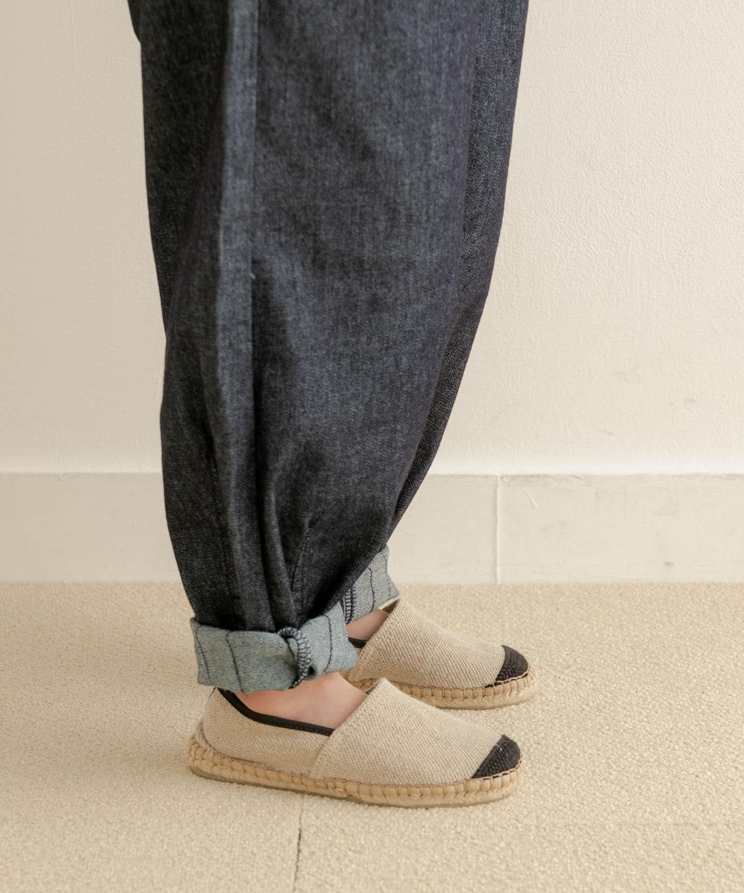 LA CADENA　LINEN SLIP ON ESPADRILLES NATURAL 25