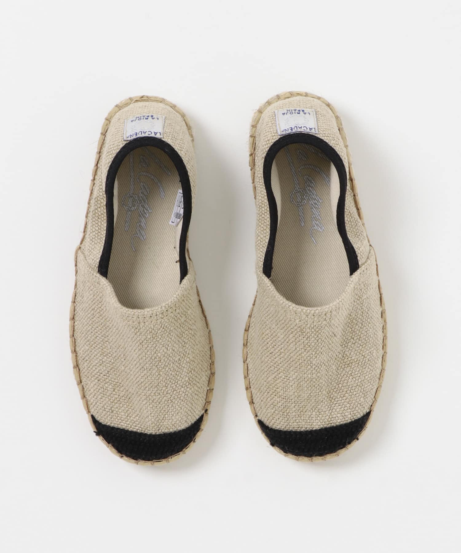 LA CADENA　LINEN SLIP ON ESPADRILLES NATURAL 25