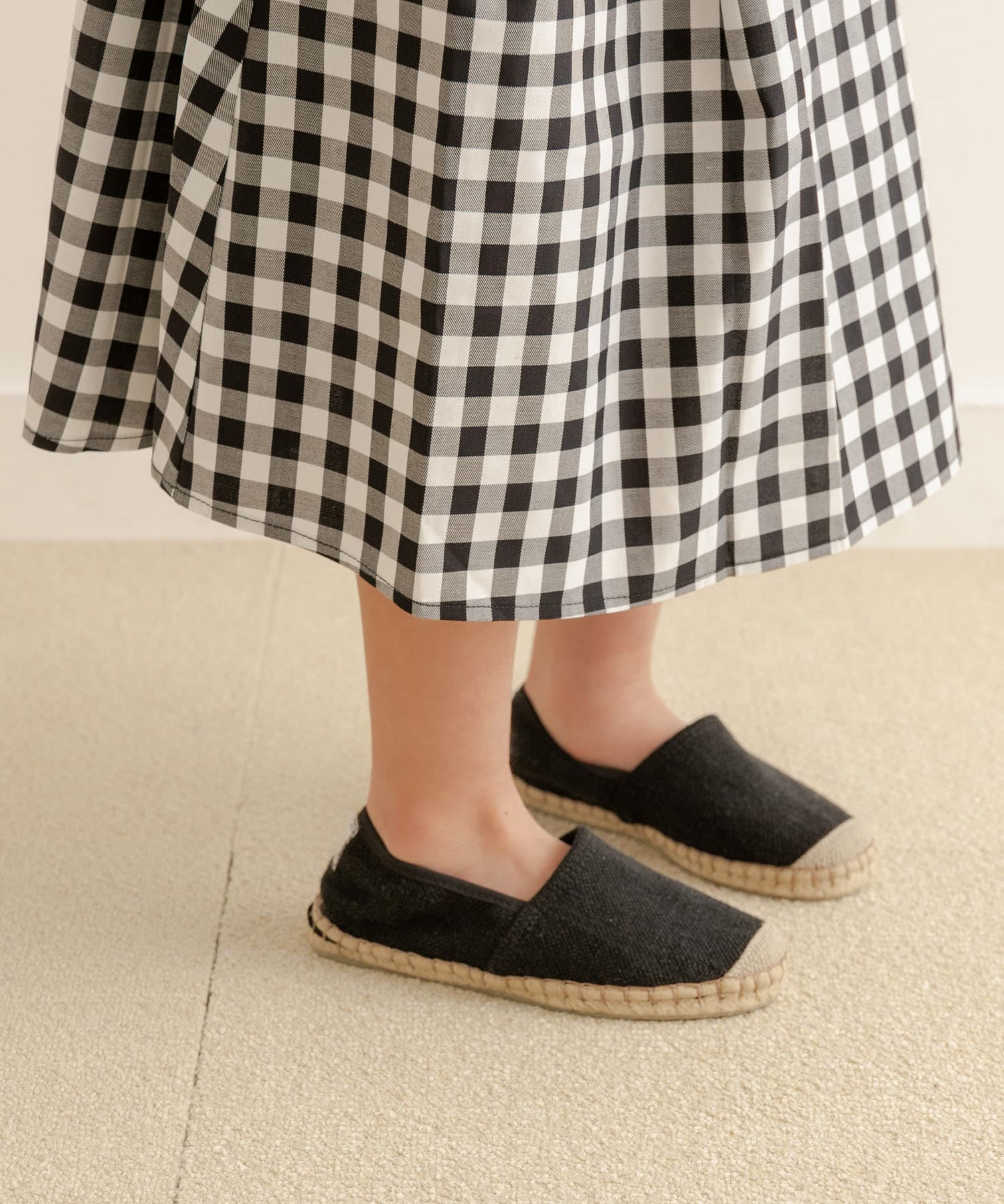 LA CADENA　LINEN SLIP ON ESPADRILLES BLACK 25