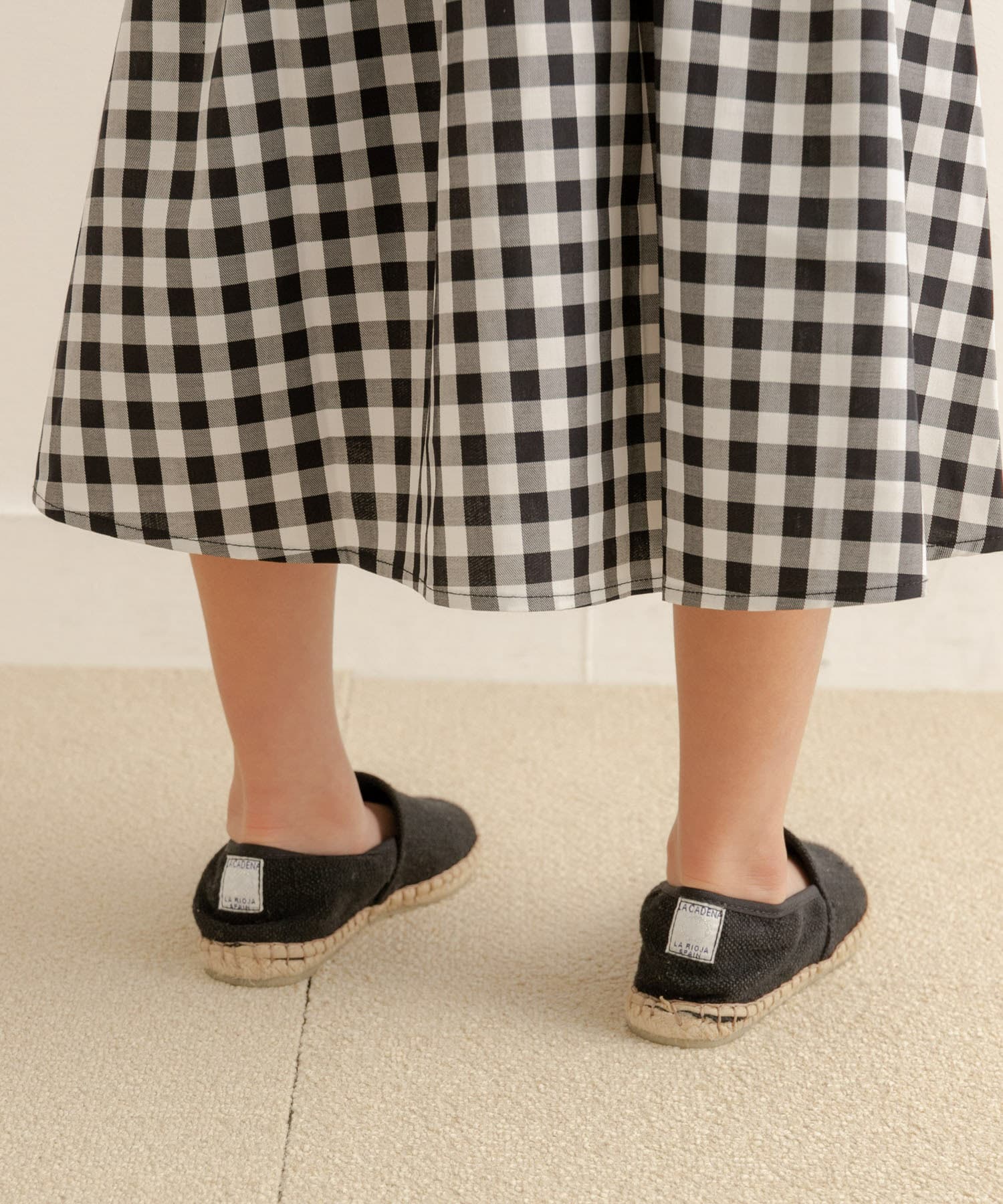 LA CADENA　LINEN SLIP ON ESPADRILLES BLACK 25