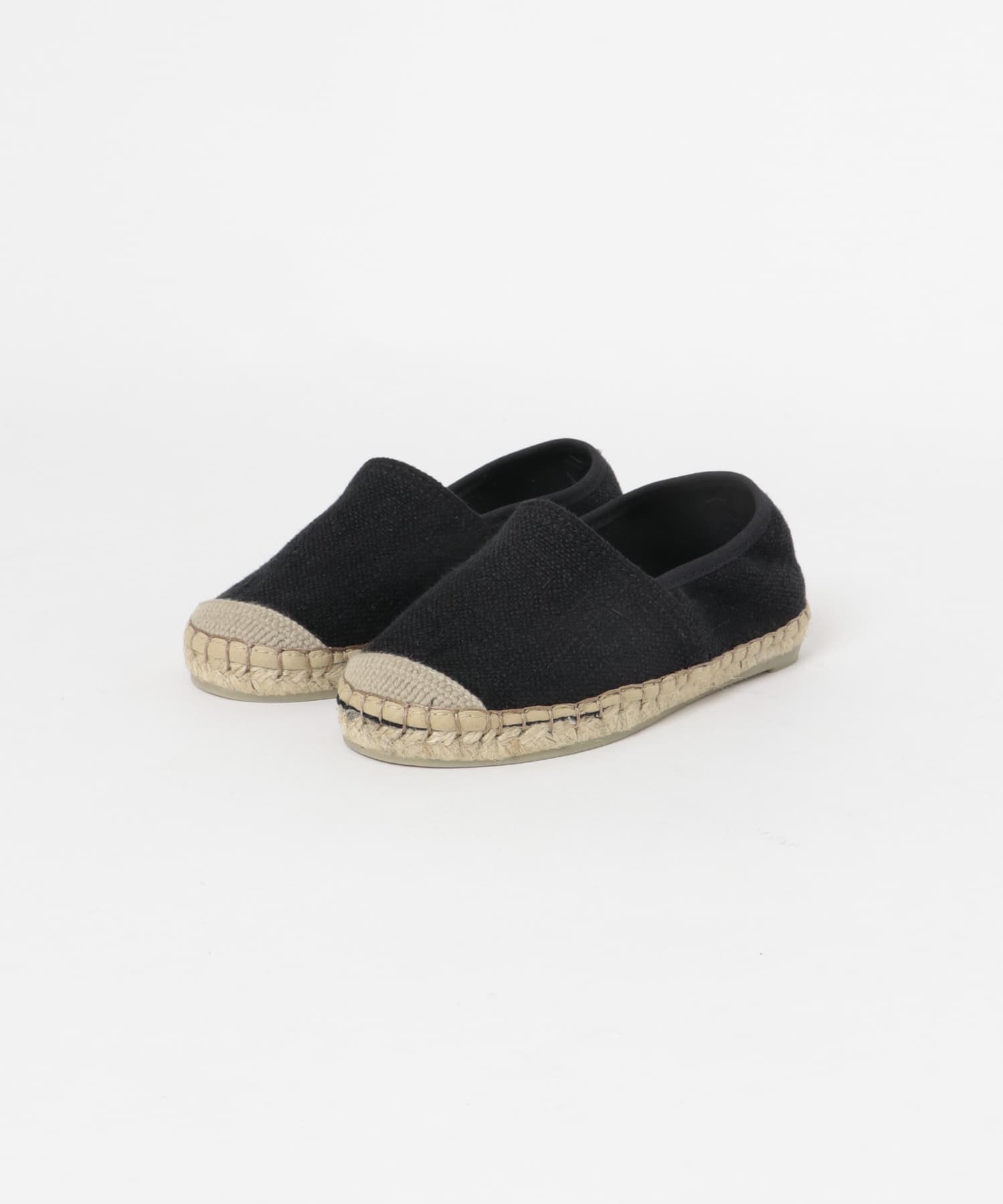 LA CADENA　LINEN SLIP ON ESPADRILLES BLACK 25