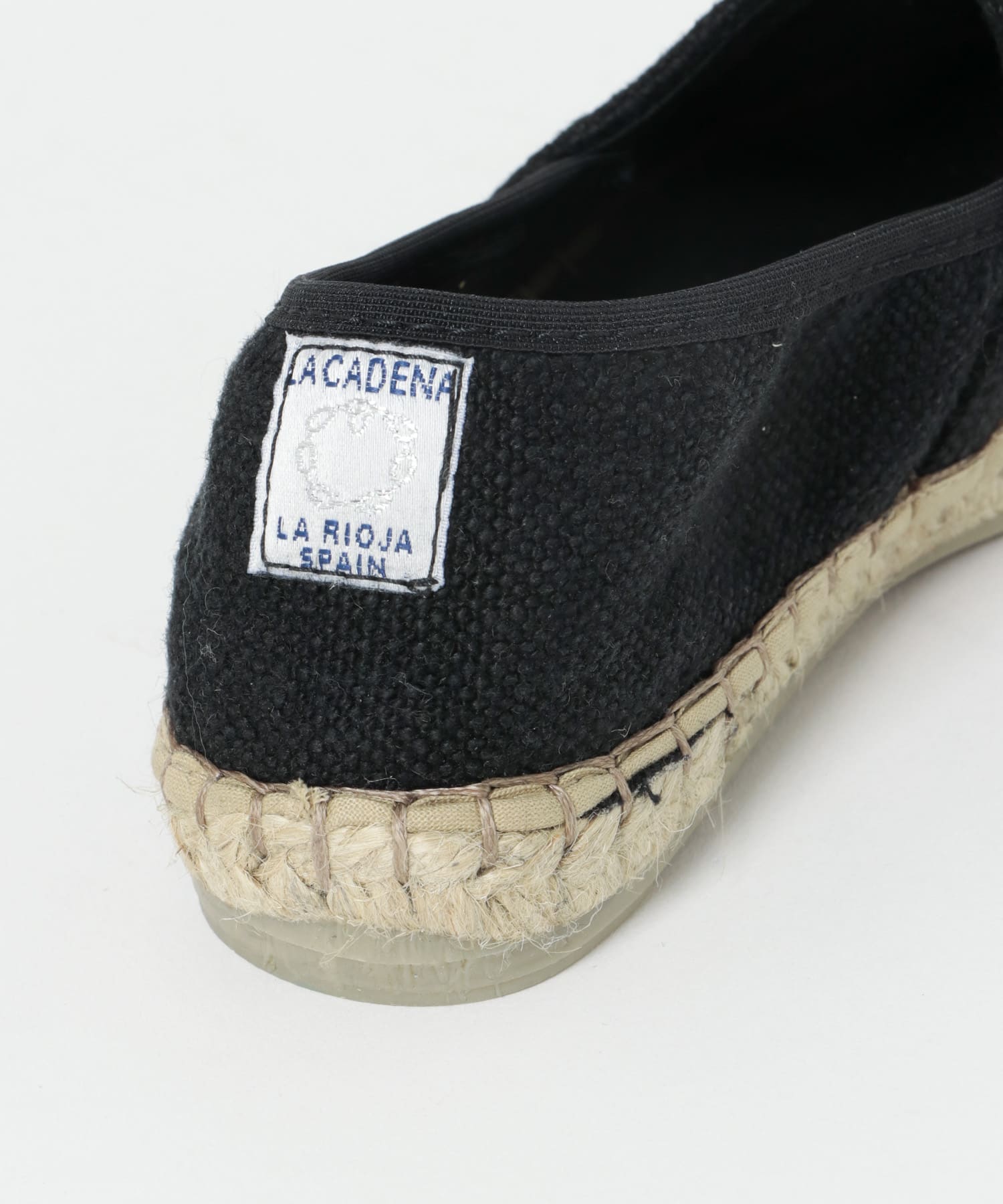LA CADENA　LINEN SLIP ON ESPADRILLES BLACK 25