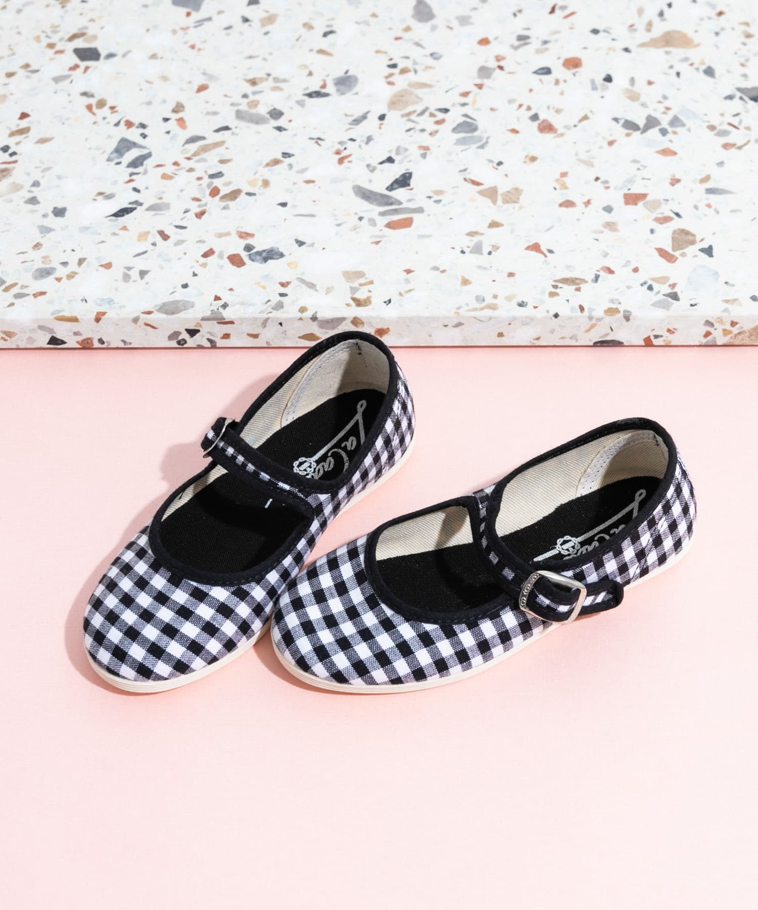 LA CADENA　MERCEDES GINGHAM ONESTRAP GINGHAM BK 20