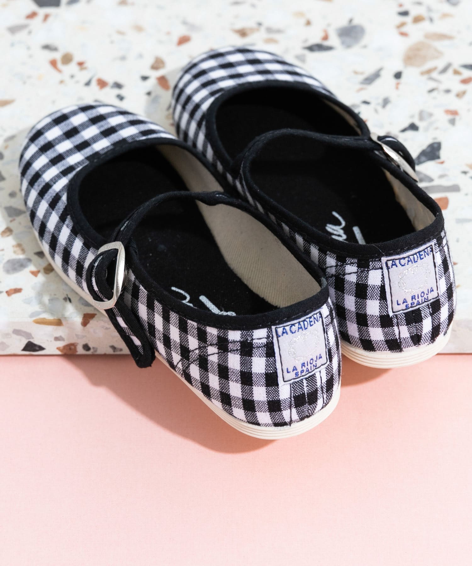 LA CADENA　MERCEDES GINGHAM ONESTRAP GINGHAM BK 20