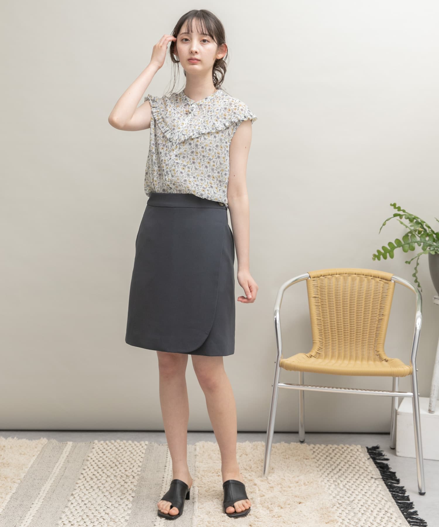 ラップミニスカート CHARCOAL 36