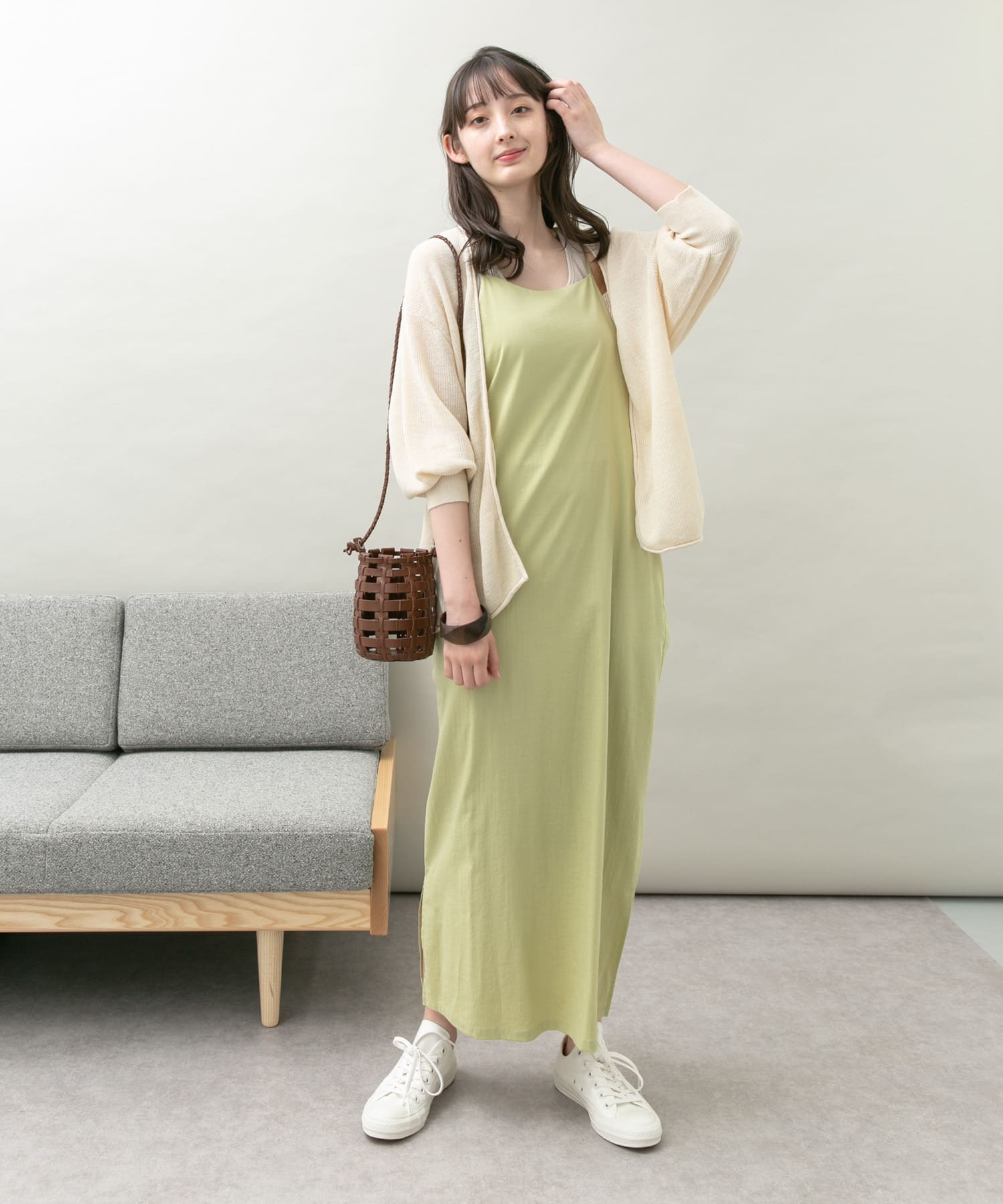 エプロンワンピース Y.GREEN FREE