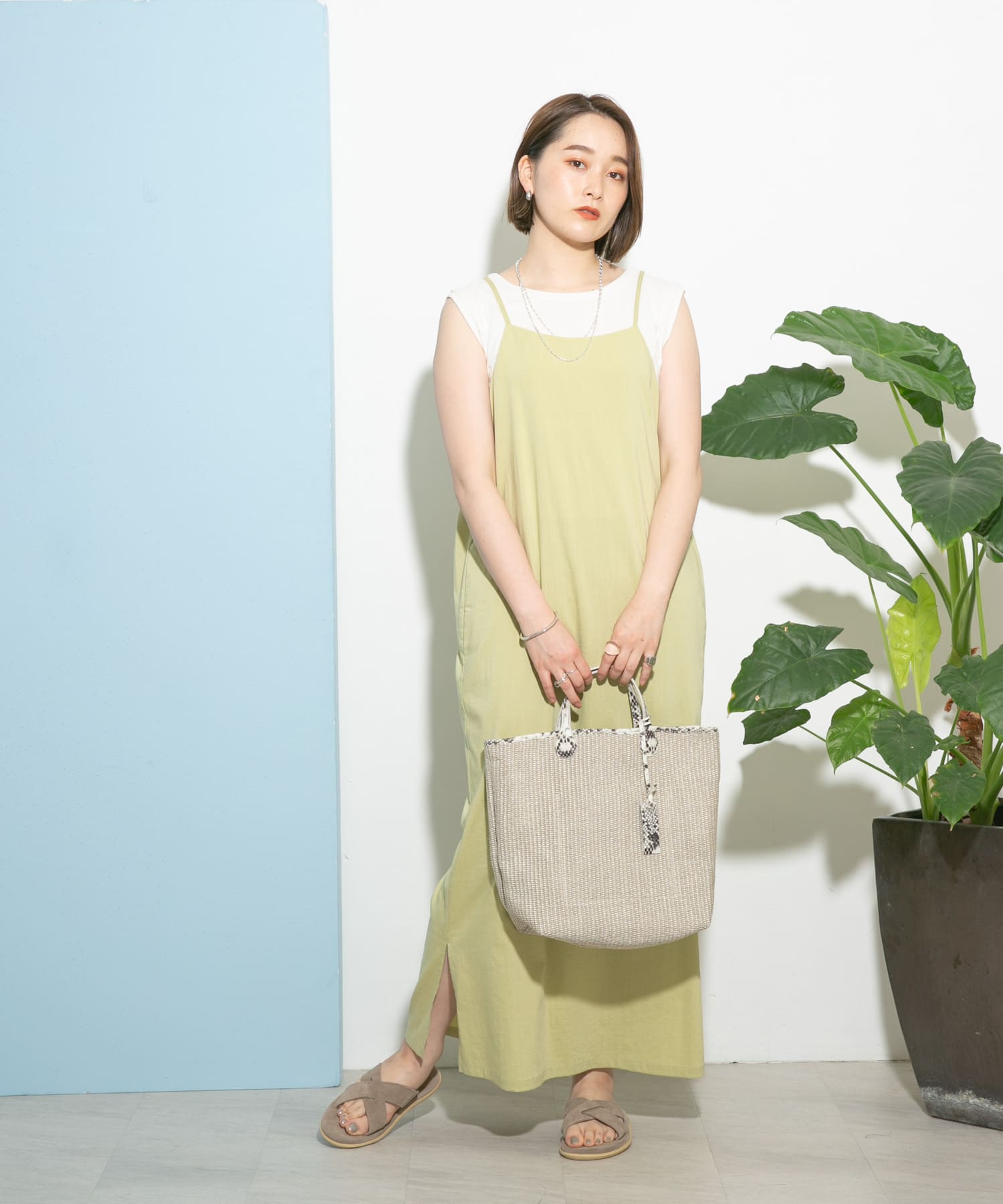 エプロンワンピース Y.GREEN FREE