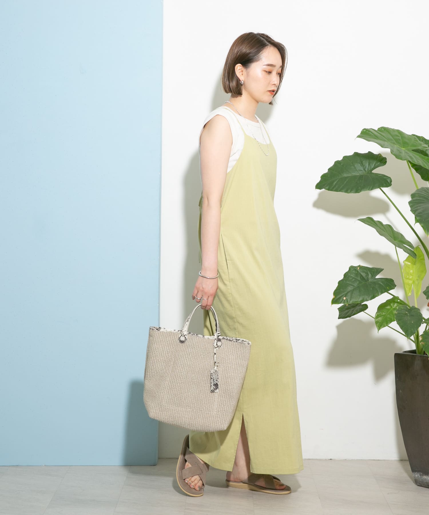 エプロンワンピース Y.GREEN FREE