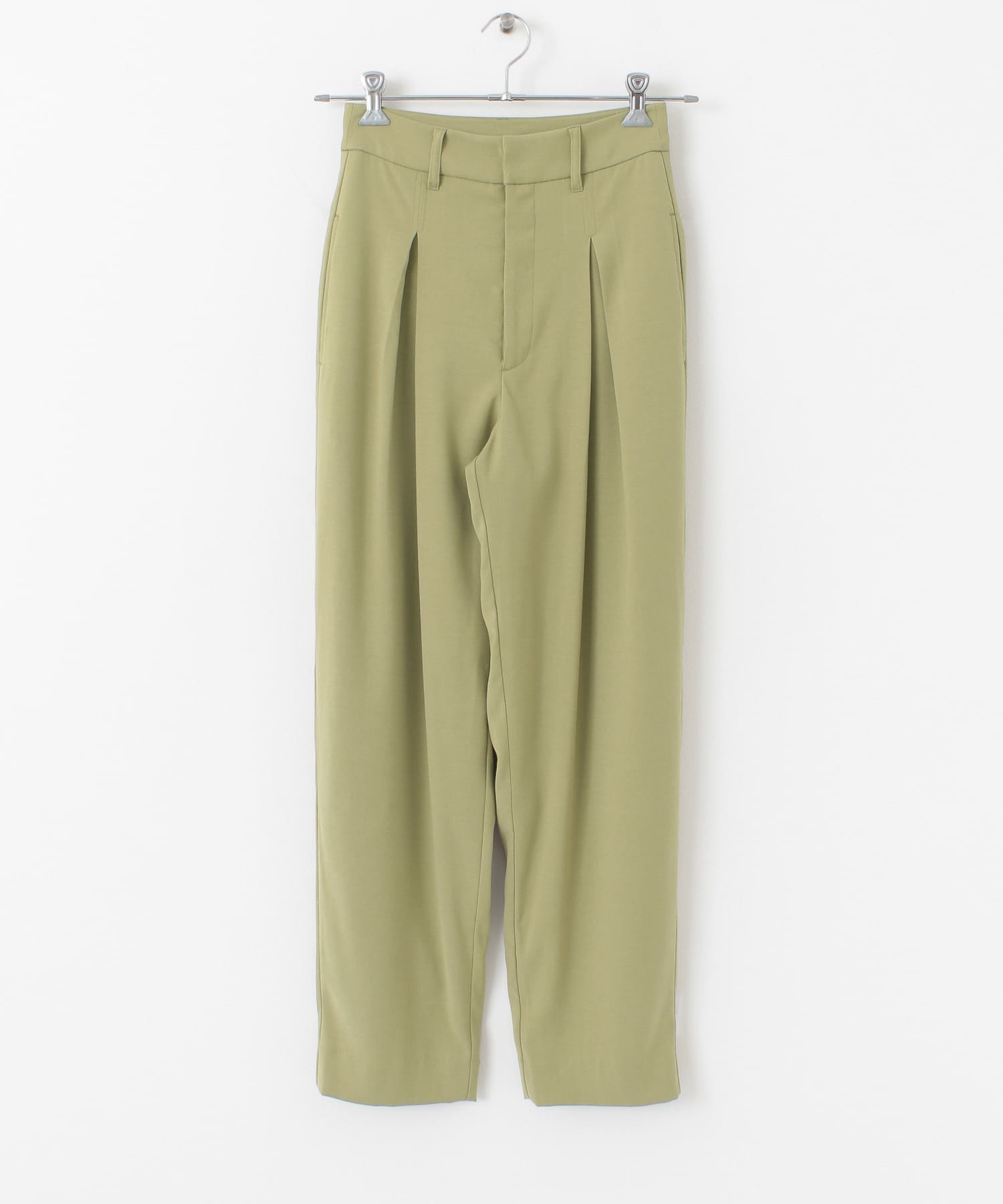 『34サイズ/低身長向けも展開』デザインタックコクーンパンツ L/KHAKI 34