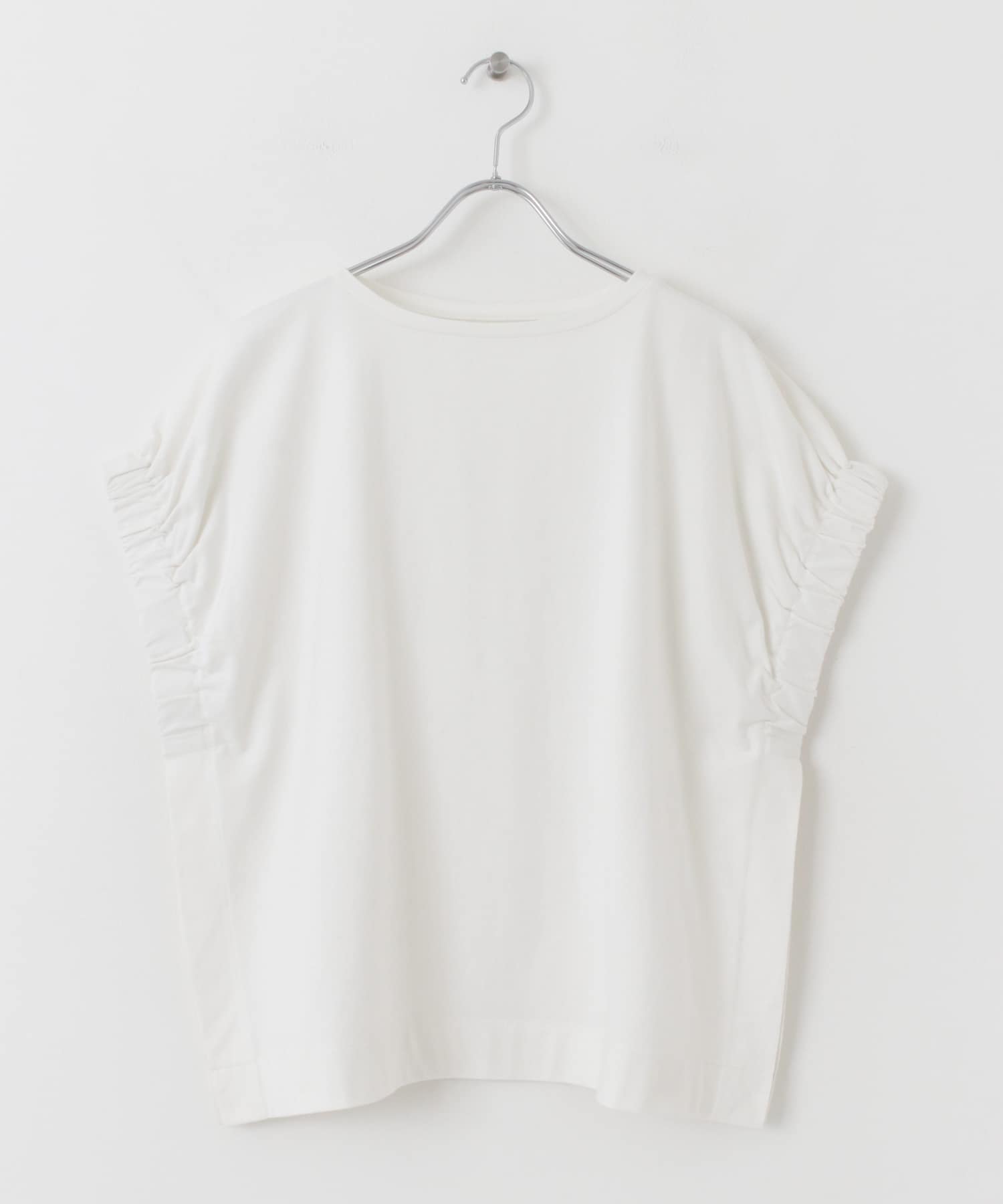 アームギャザーTシャツ WHITE FREE