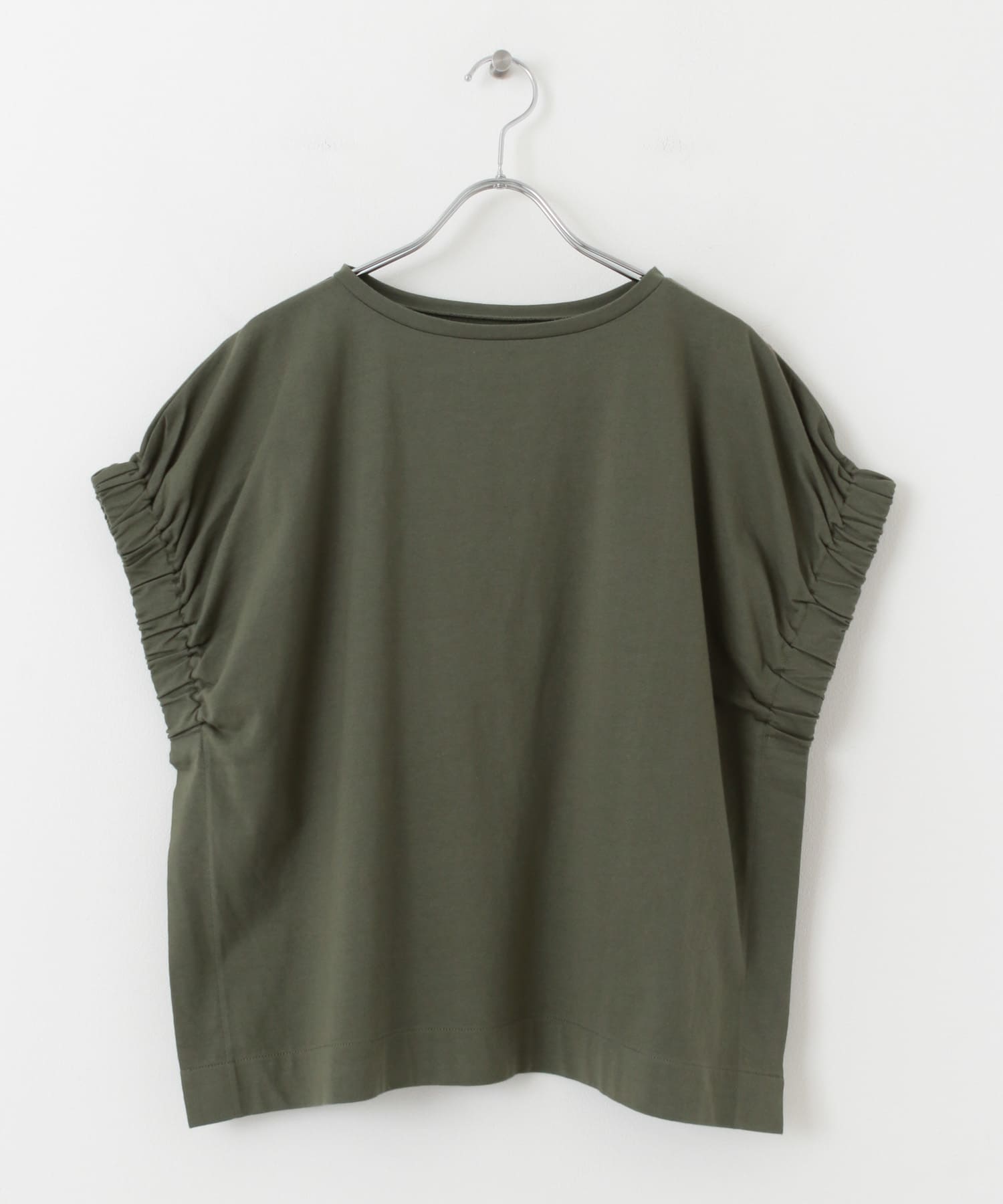 アームギャザーTシャツ KHAKI FREE