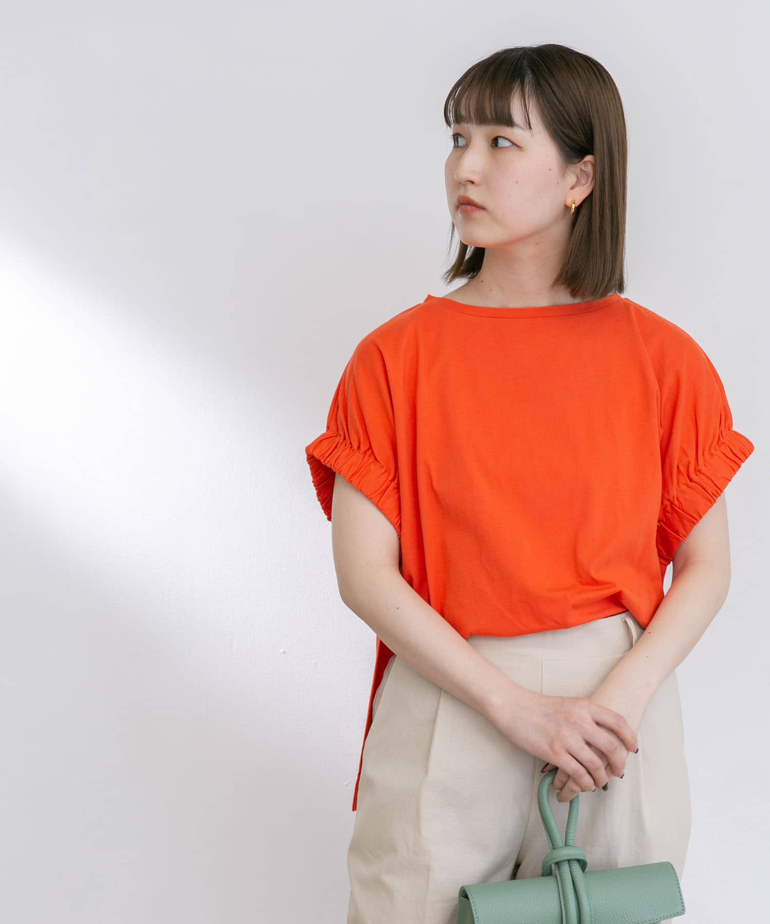 アームギャザーTシャツ TOMATO FREE