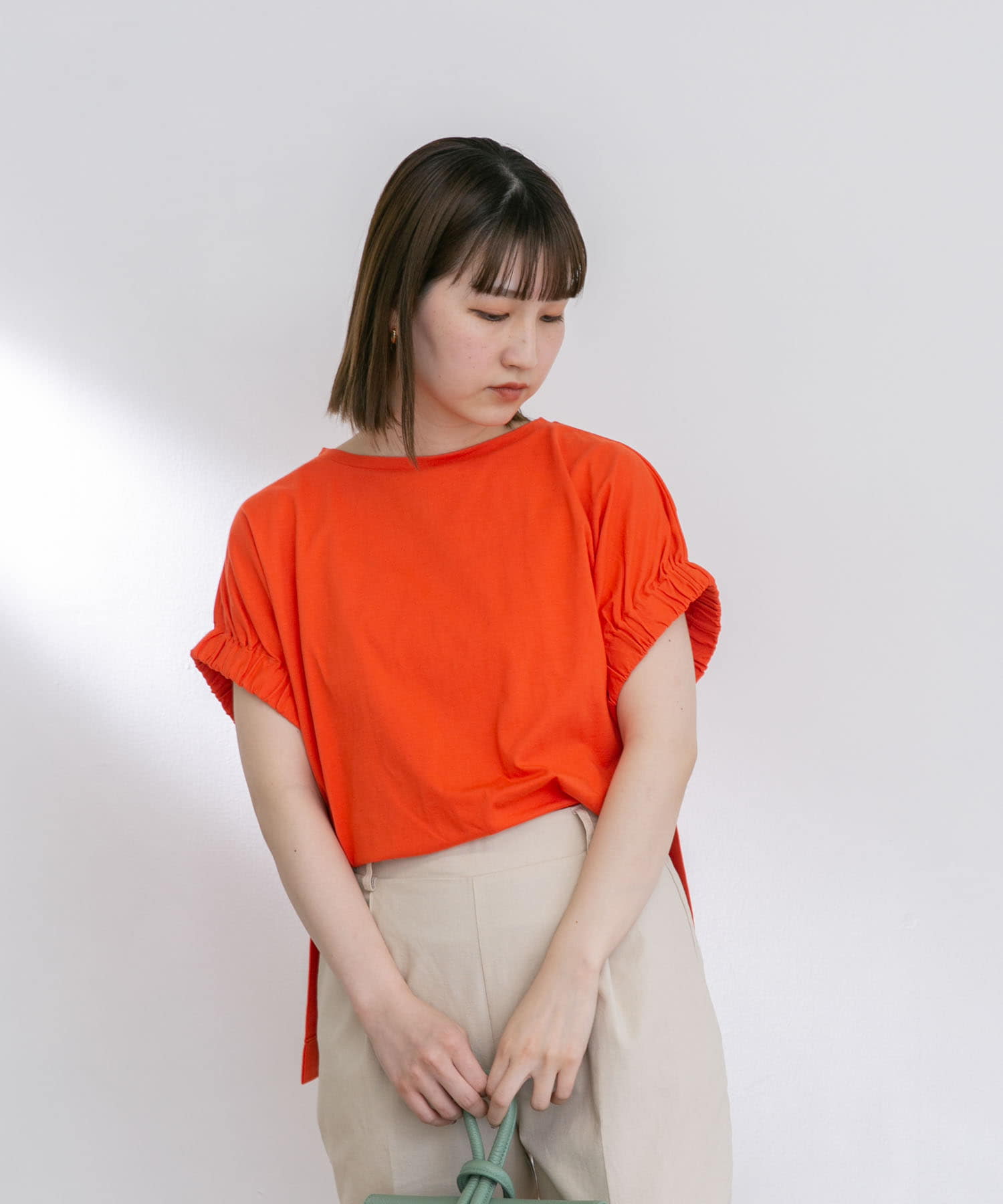 アームギャザーTシャツ TOMATO FREE