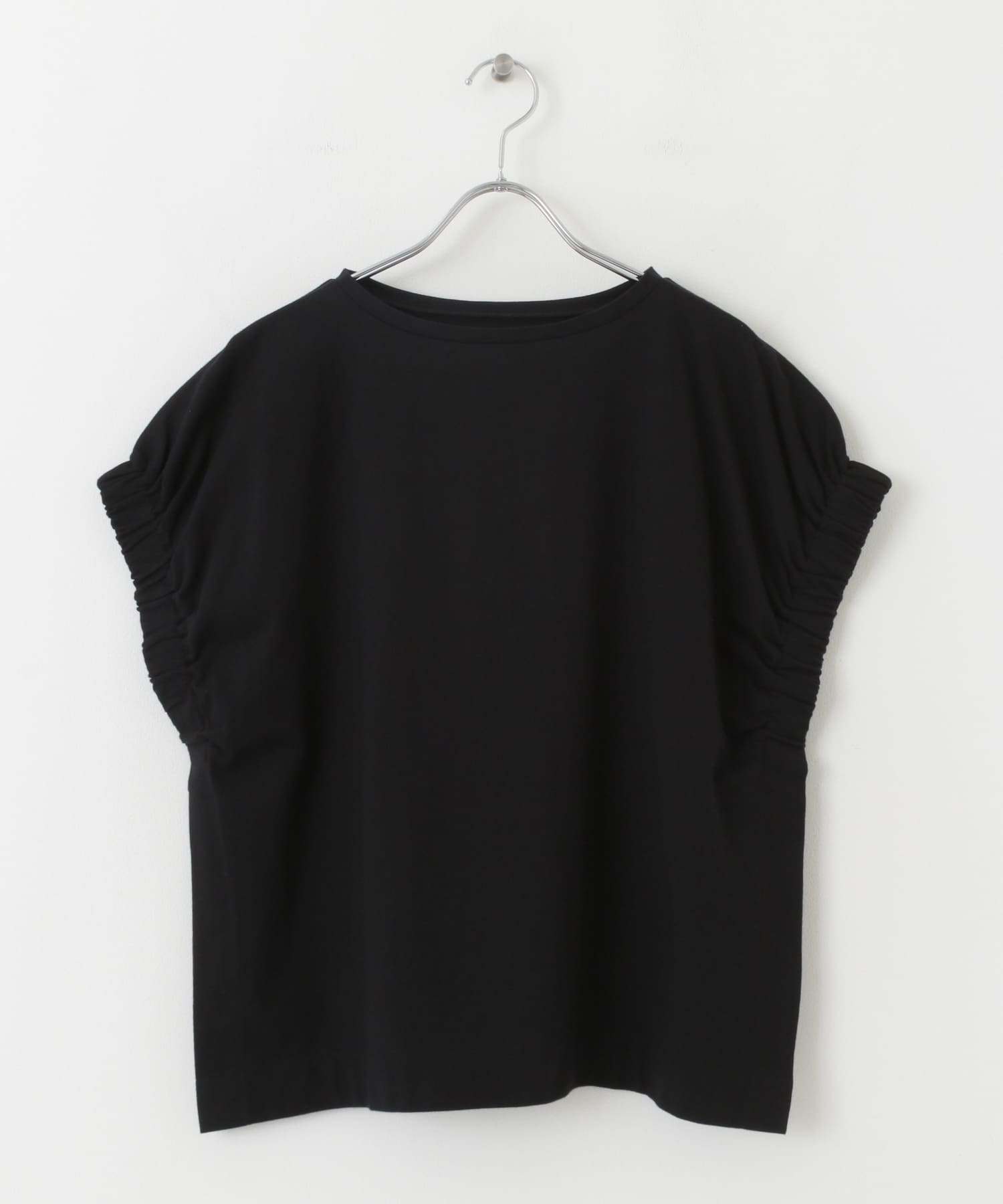 アームギャザーTシャツ BLACK FREE