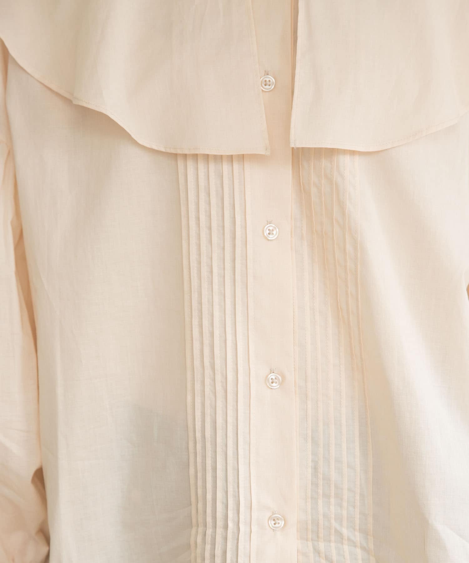 コットンラッフルカラーブラウス BEIGE FREE