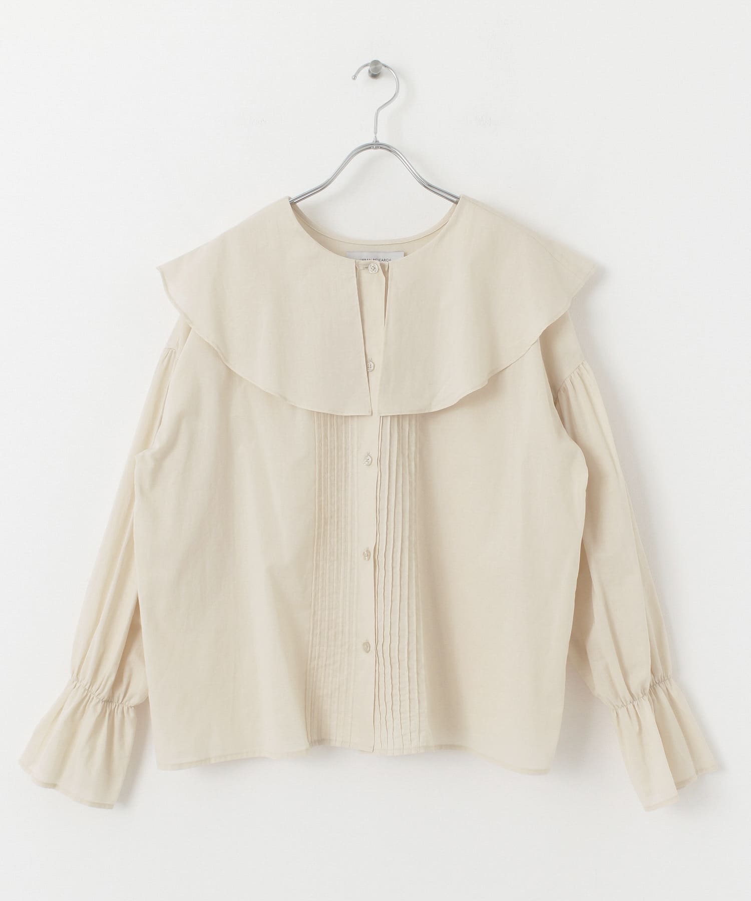 コットンラッフルカラーブラウス BEIGE FREE