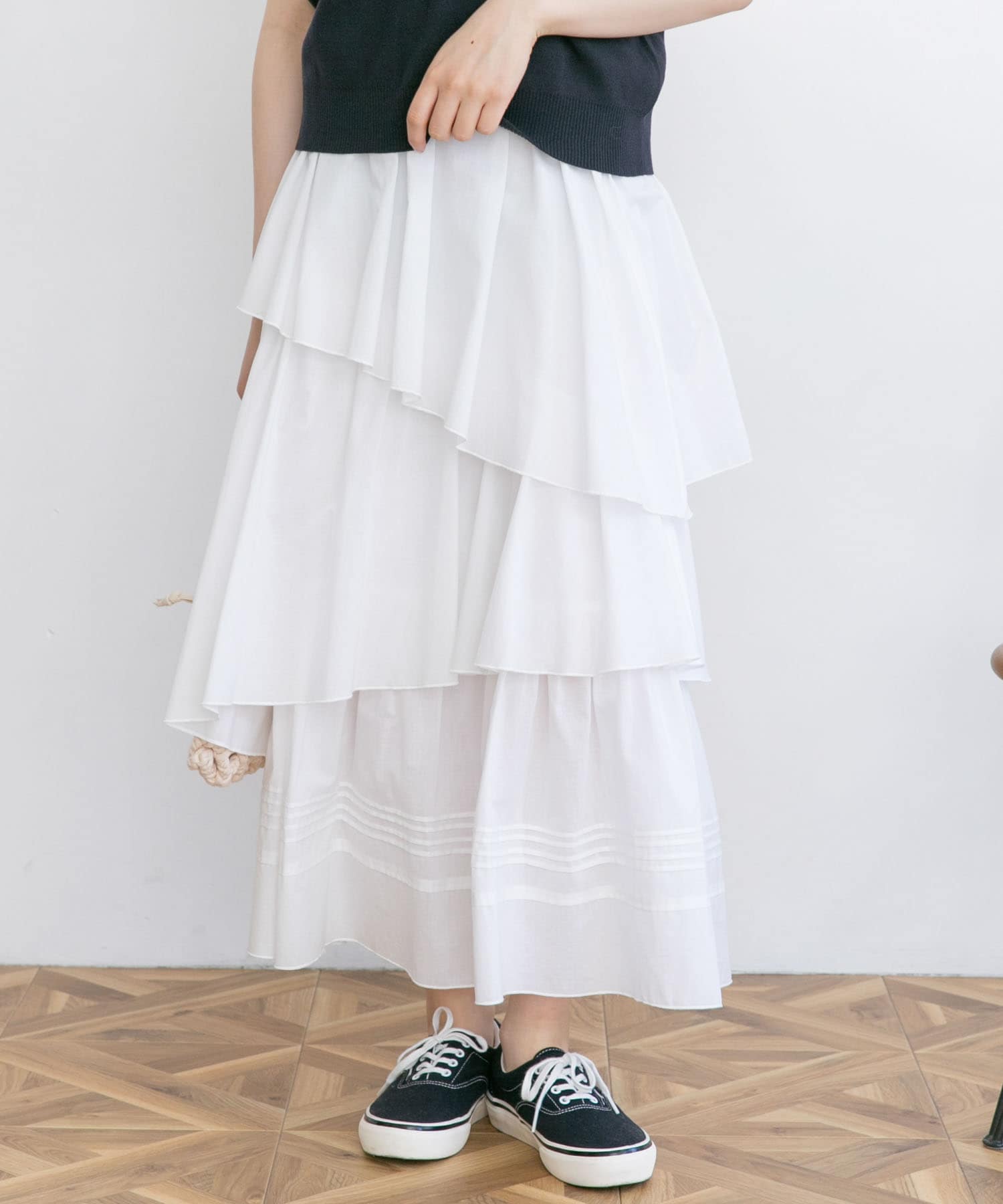 ランダムティアードロングスカート