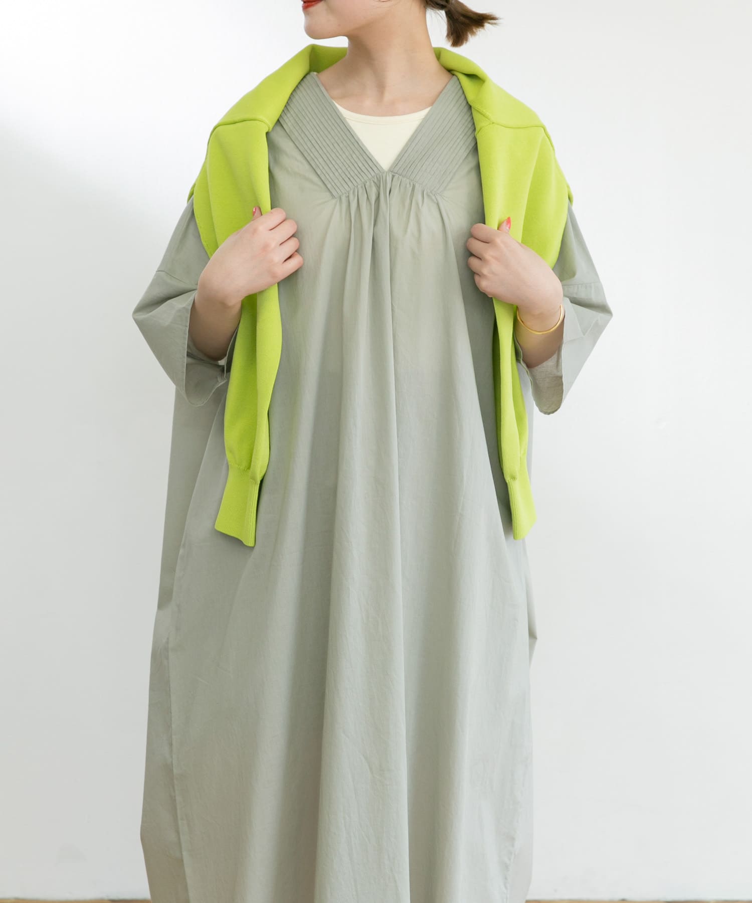 カフタンワンピース GRAY KHAKI FREE