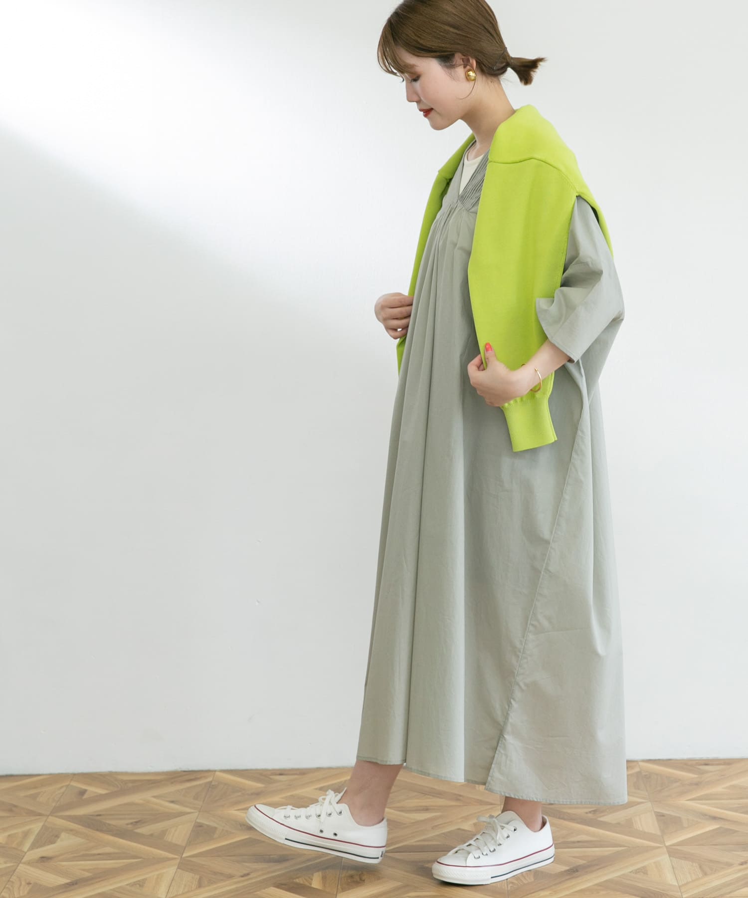 カフタンワンピース GRAY KHAKI FREE