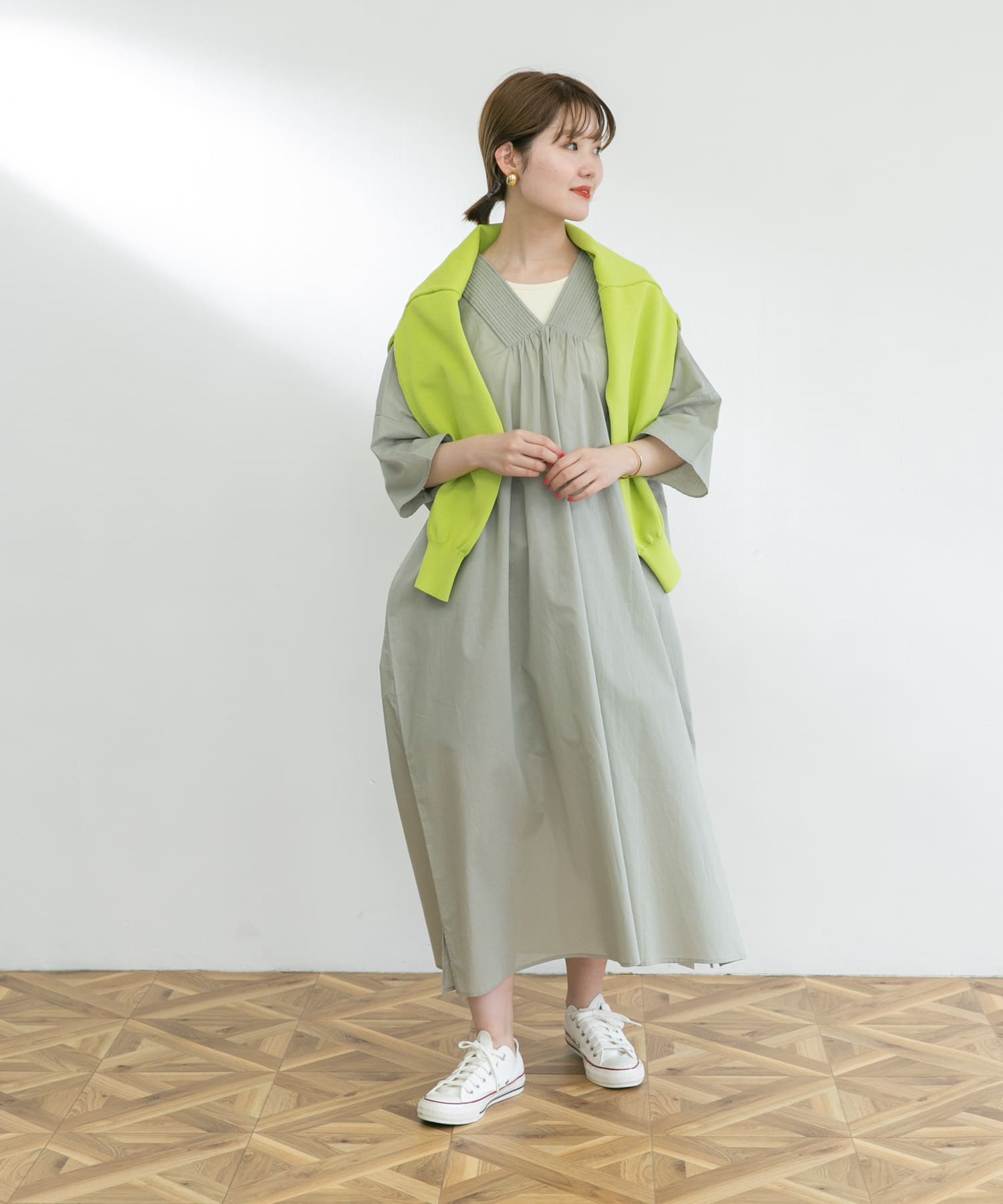 カフタンワンピース GRAY KHAKI FREE
