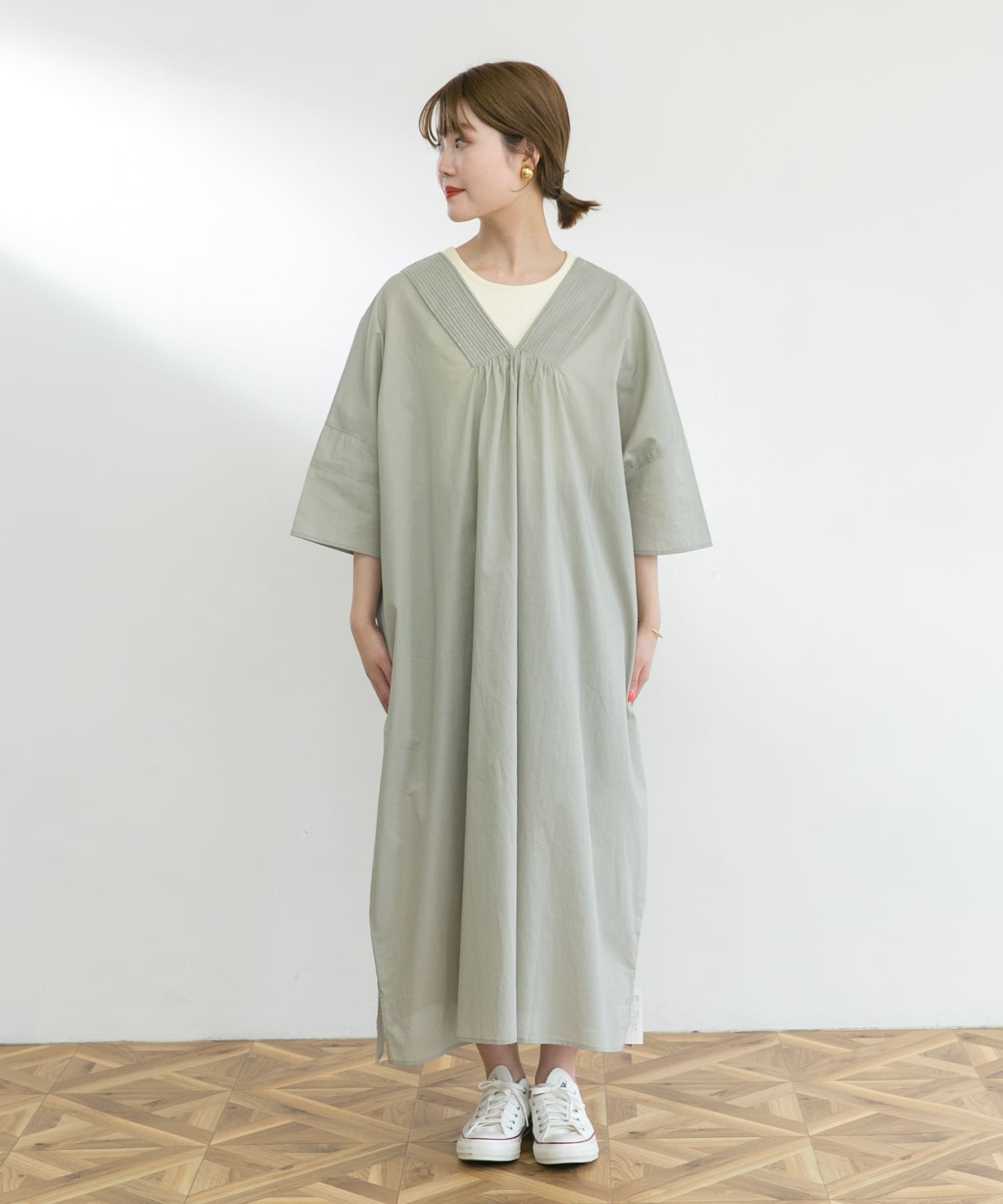 カフタンワンピース GRAY KHAKI FREE
