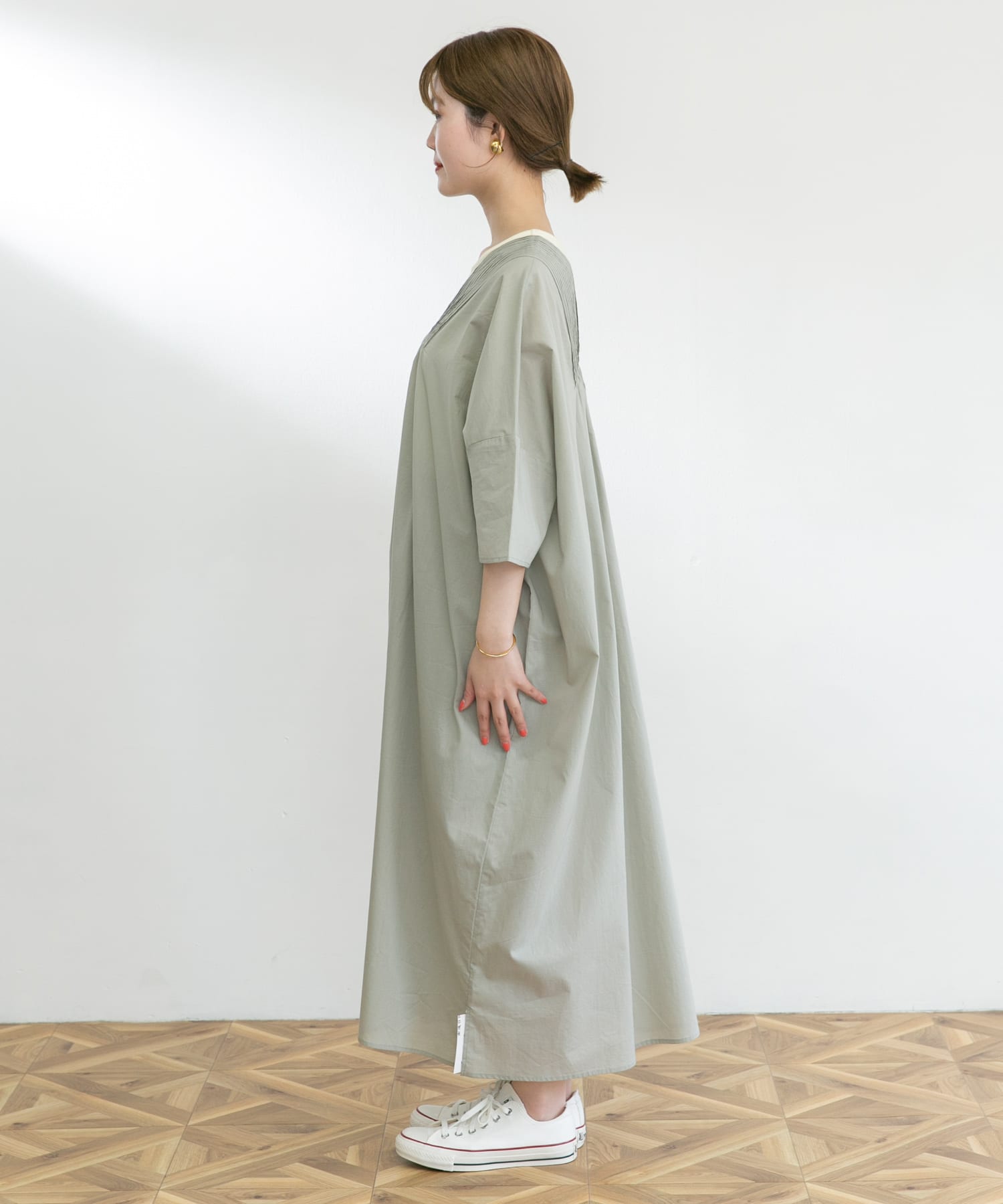 カフタンワンピース GRAY KHAKI FREE