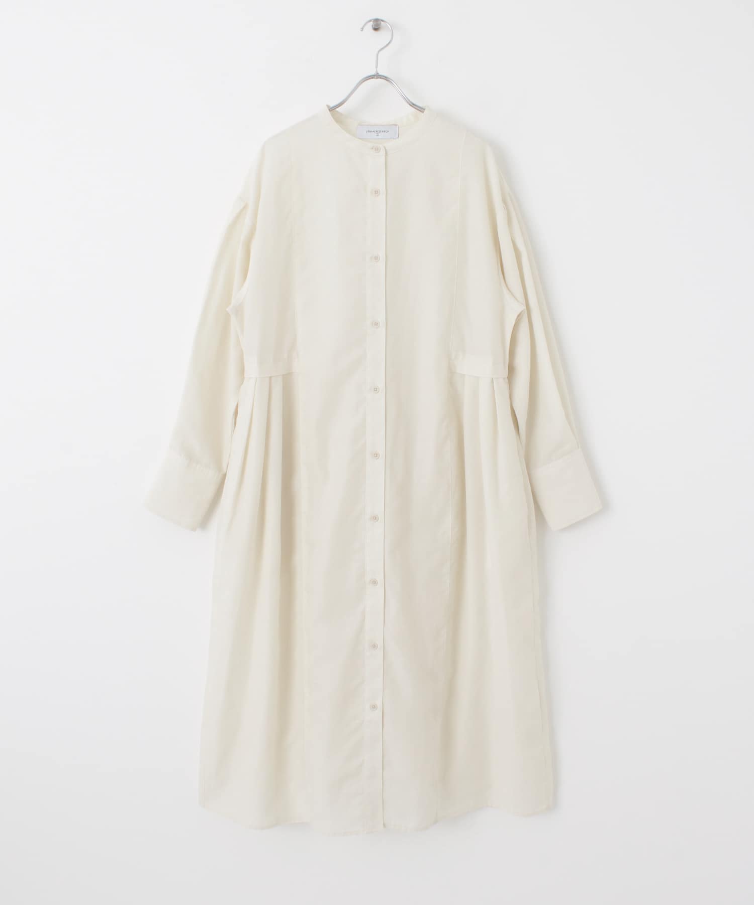 『UR TECH Smart Linen Touch』ウエストタックワンピース ECRU S