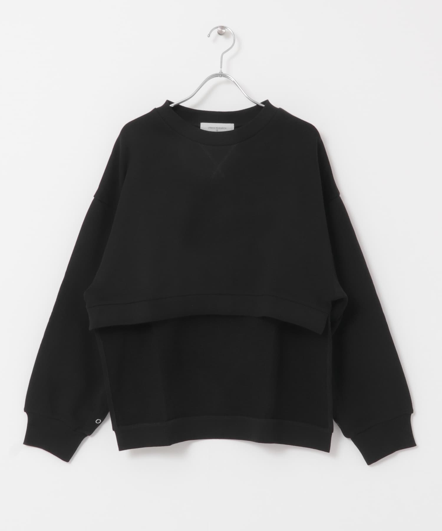『UR TECH』ボタンデザインスウェット BLACK FREE
