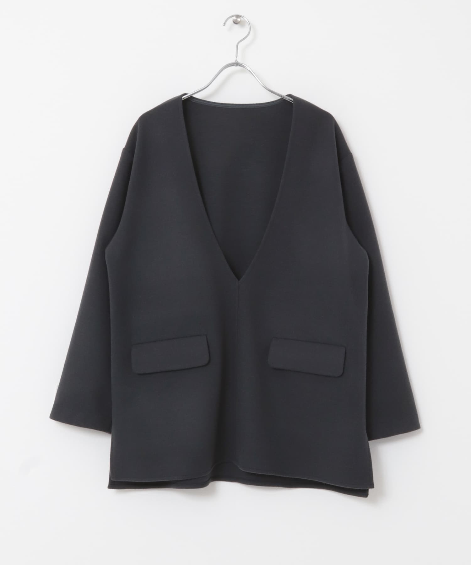 『セットアップ対応』深Vネックアウター NAVY FREE