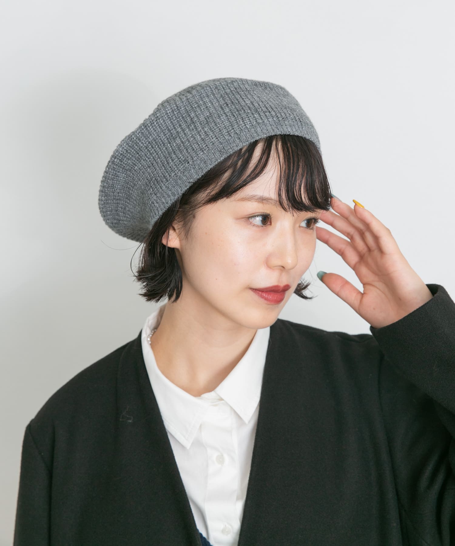 ニットベレー帽 TOPGRAY FREE