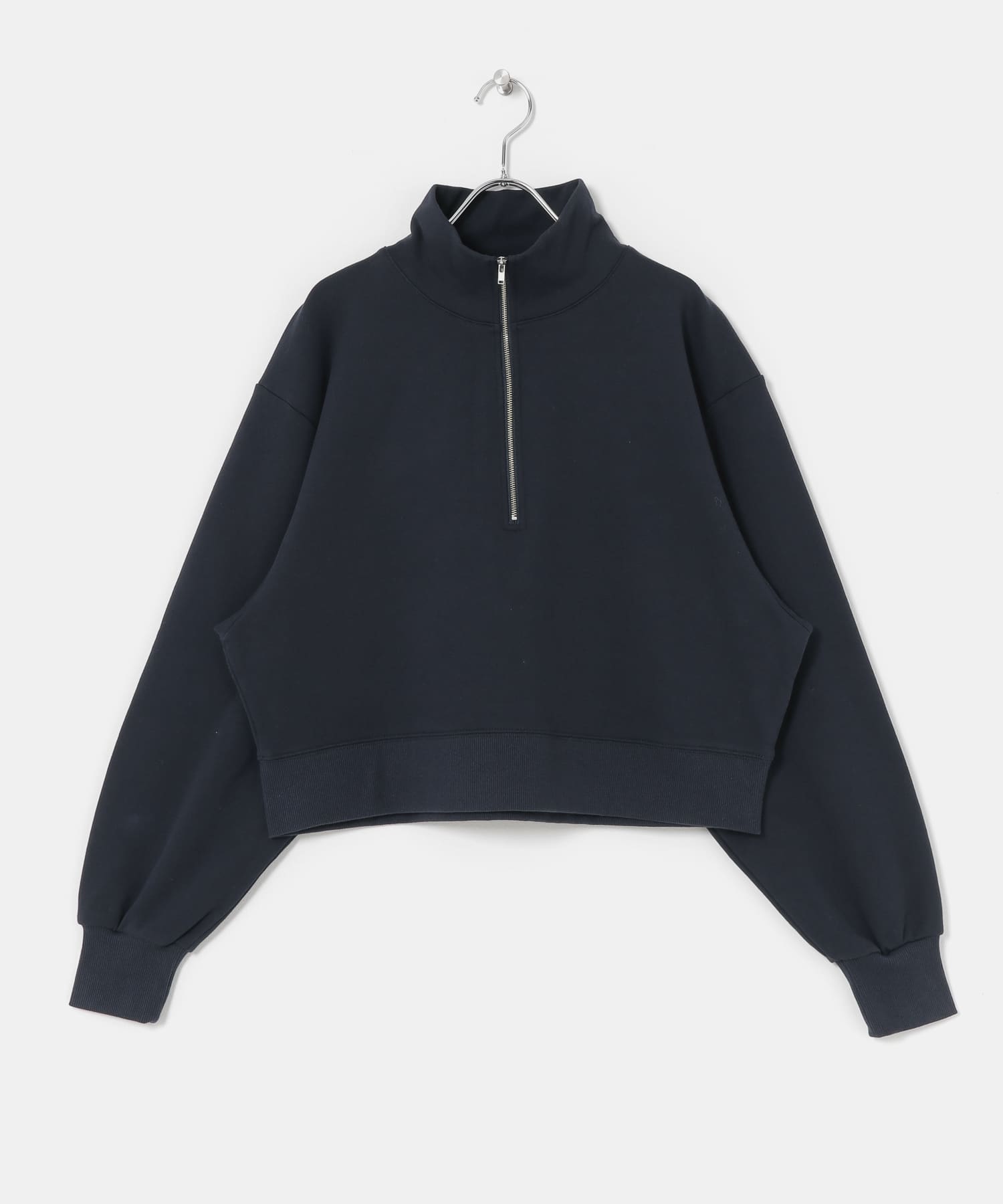スタンドジップ裏毛プルオーバー NAVY FREE