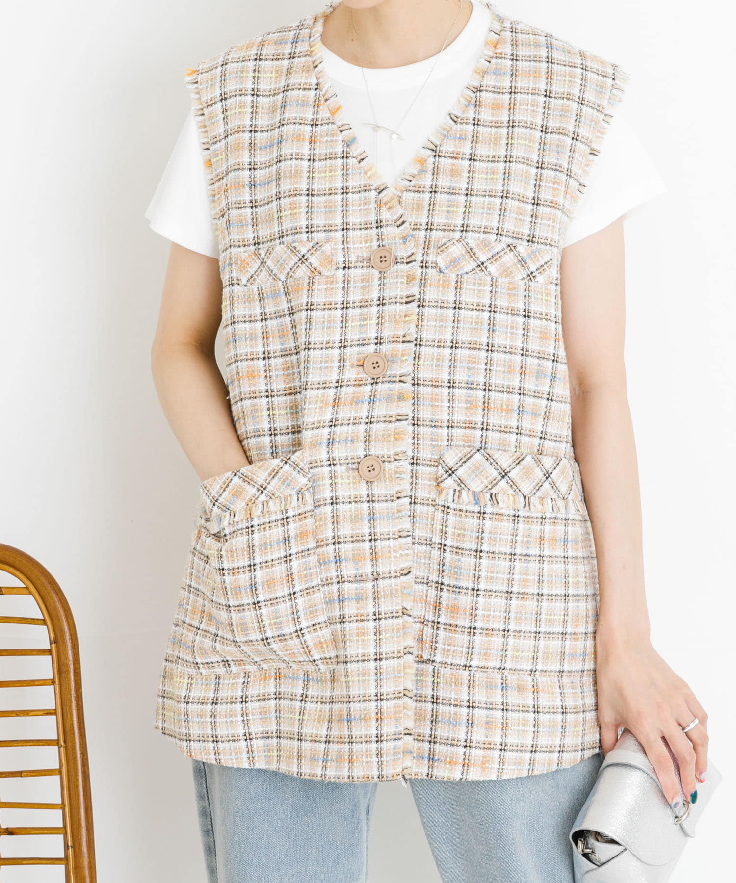 ツイードベスト