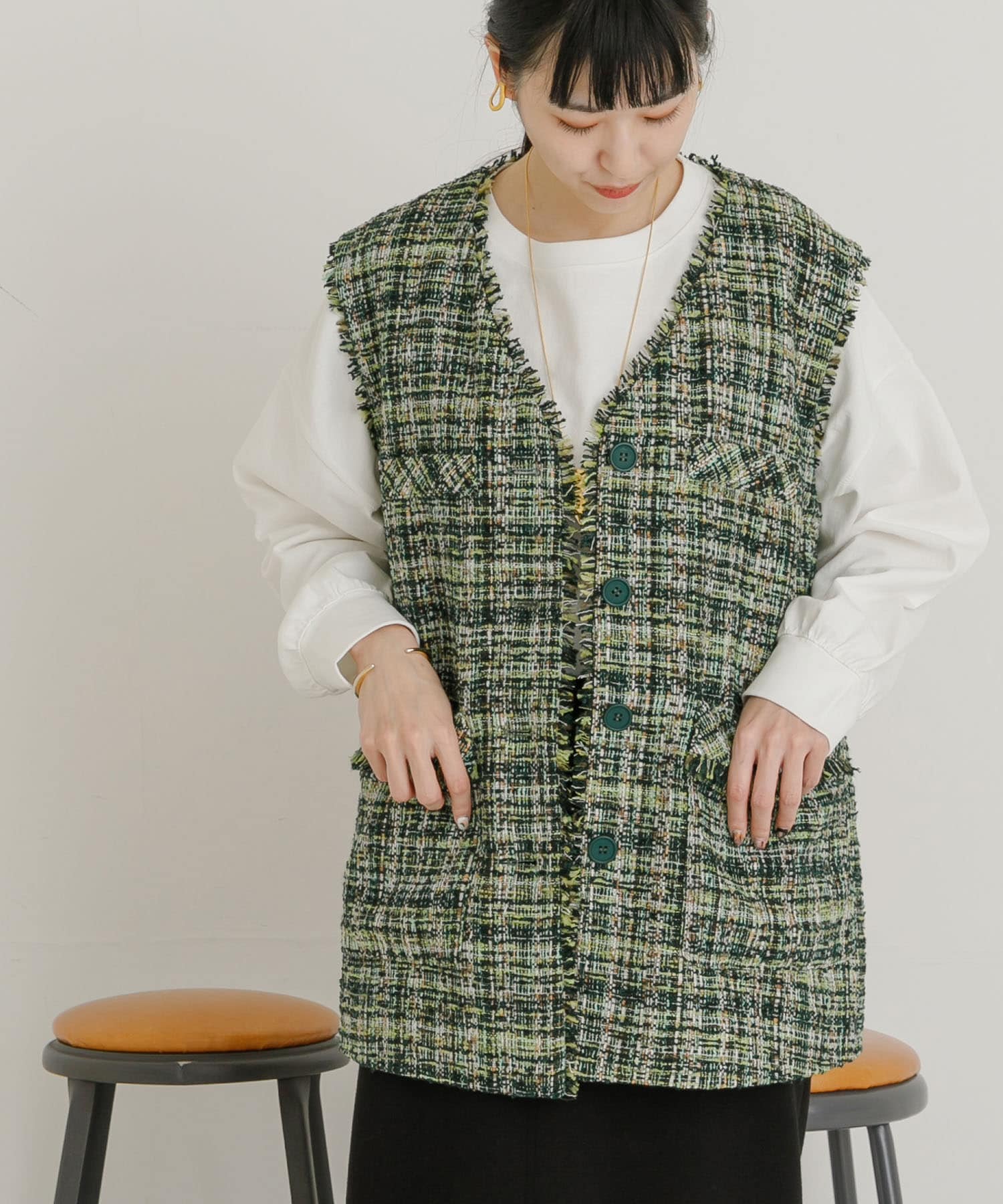 ツイードベスト