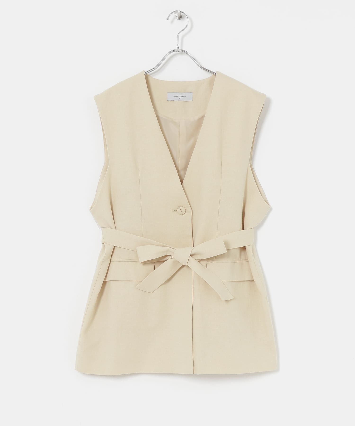 ベルト付きベスト BEIGE FREE