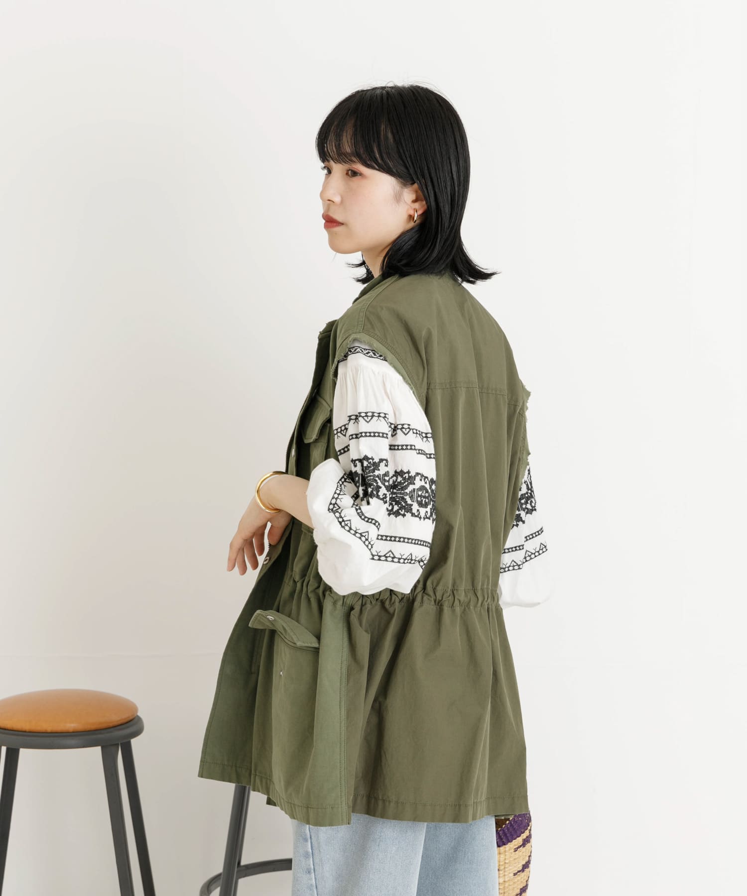 ミリタリーベスト KHAKI FREE